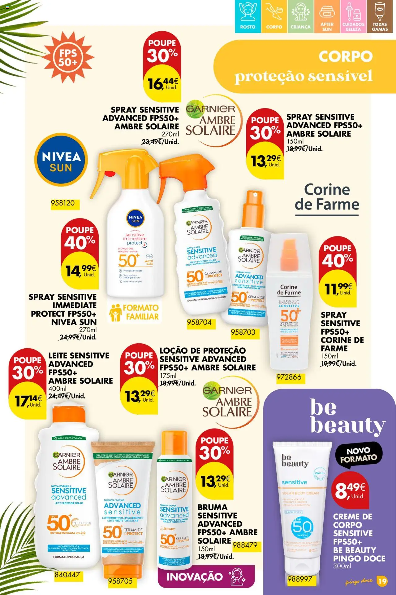 Pingo Doce - Folheto Solares │ válido de 01.04.2025 | Página: 19 | Produtos: Agua, Perfume, Protetor solar, Creme
