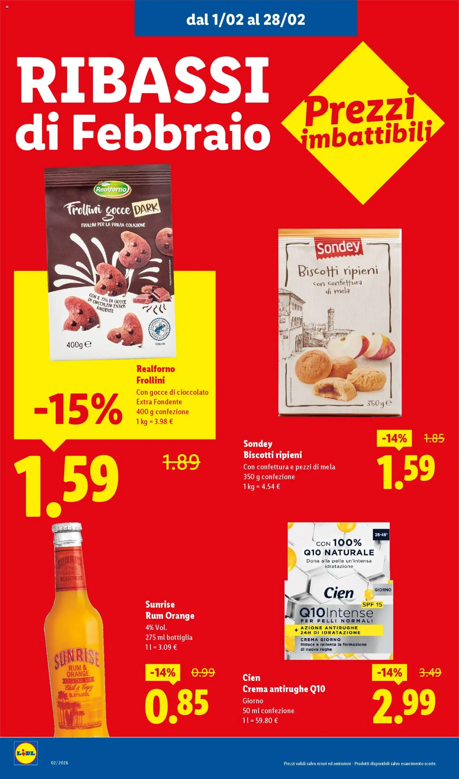 Volantino Lidl del 01.02.2026 | Pagina: 10 | Prodotti: Crema, Cioccolato, Biscotti, Bottiglia