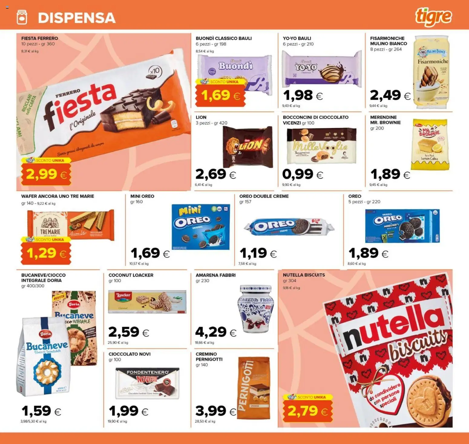 Volantino Tigre del 12.03.2026 | Pagina: 15 | Prodotti: Cioccolato, Nutella, Merendine, Amarena