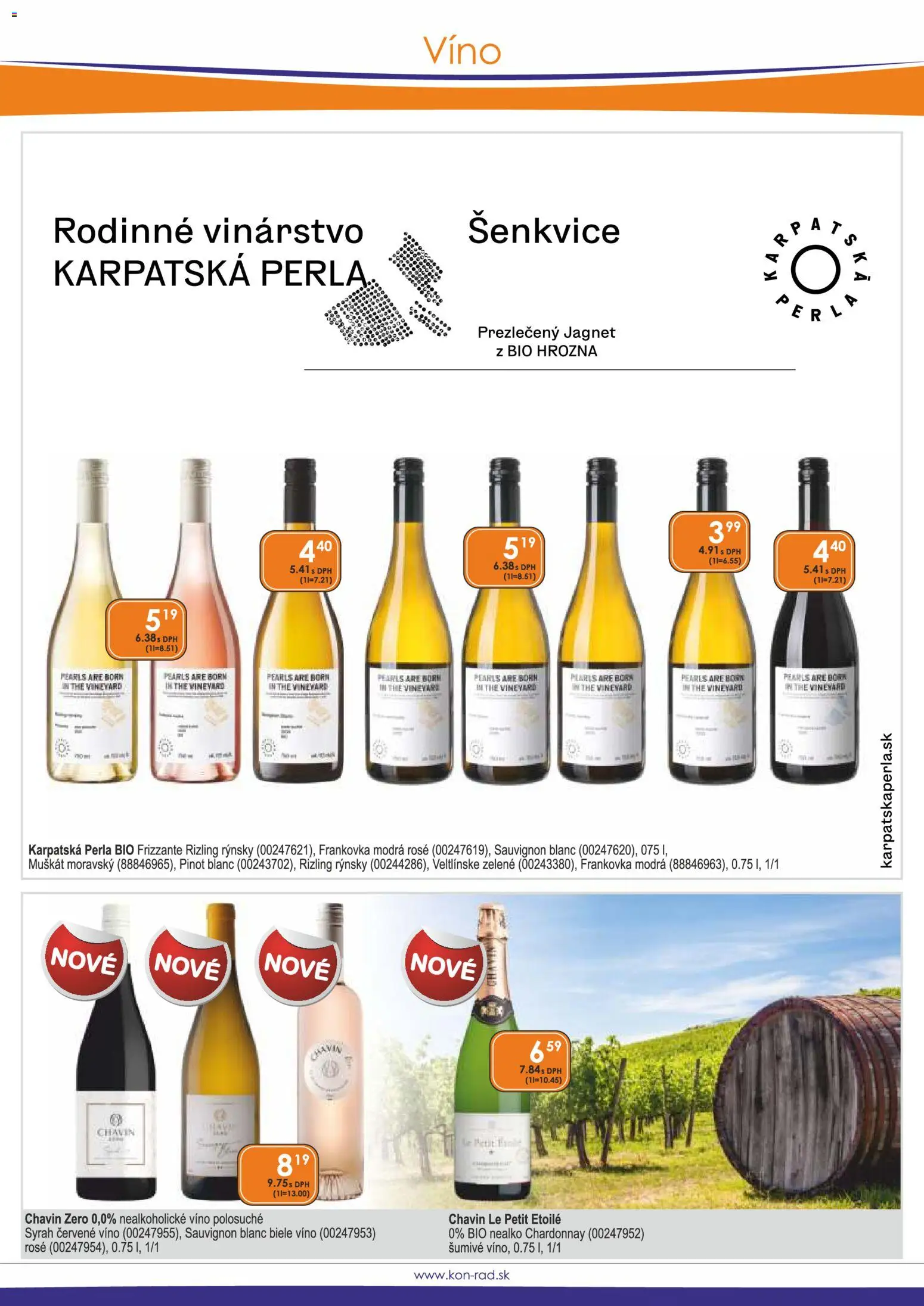 Nové KON - RAD akcie – leták je platný od 01.05.2026 | Strana: 18 | Produkty: Biele víno, Víno, Červené víno, Nealkoholické víno