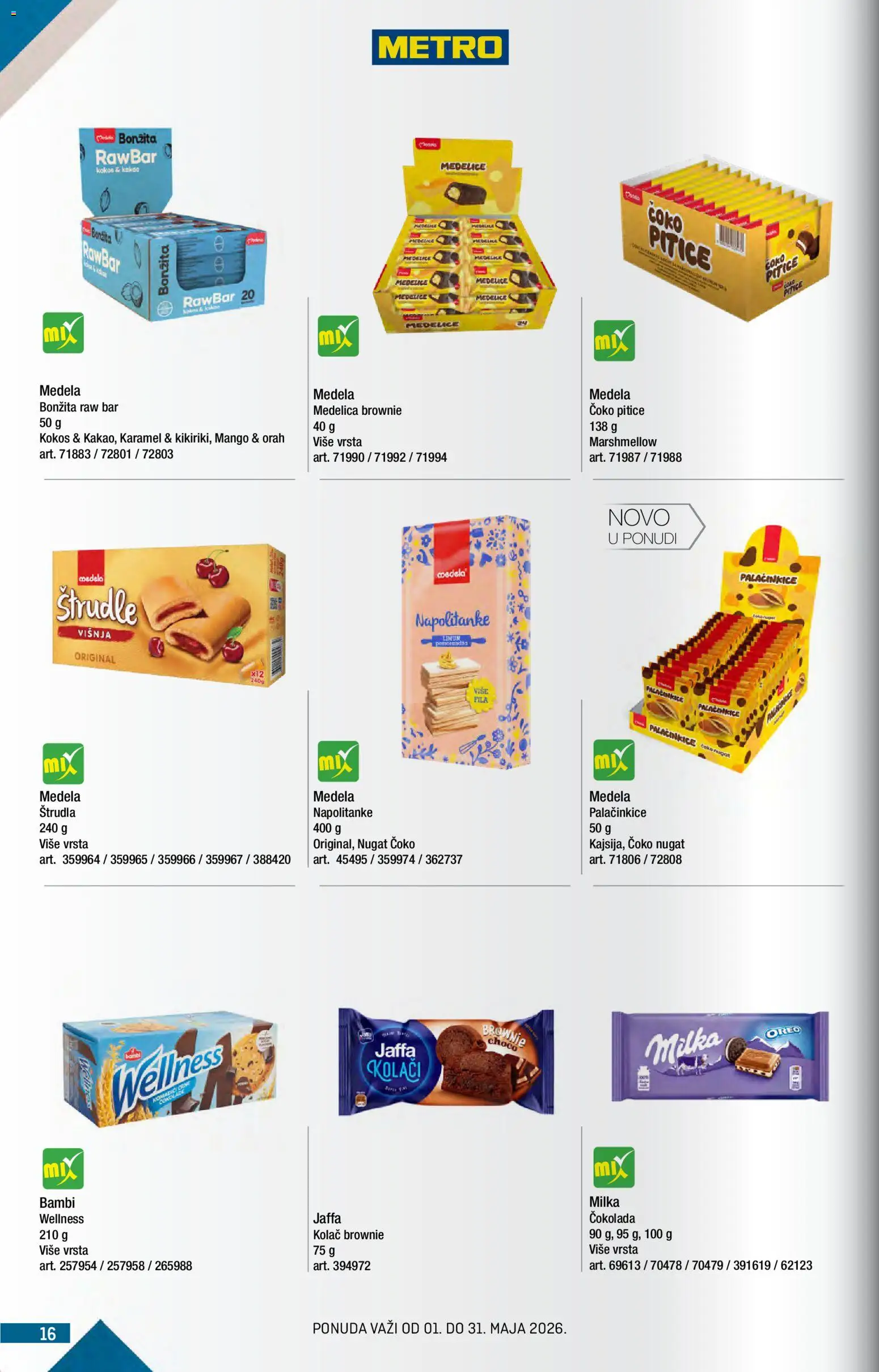 Metro katalog - važi od 01.05.2026 | Strana: 16 | Proizvode: Milka, Kolač, Štrudla, Čokolada