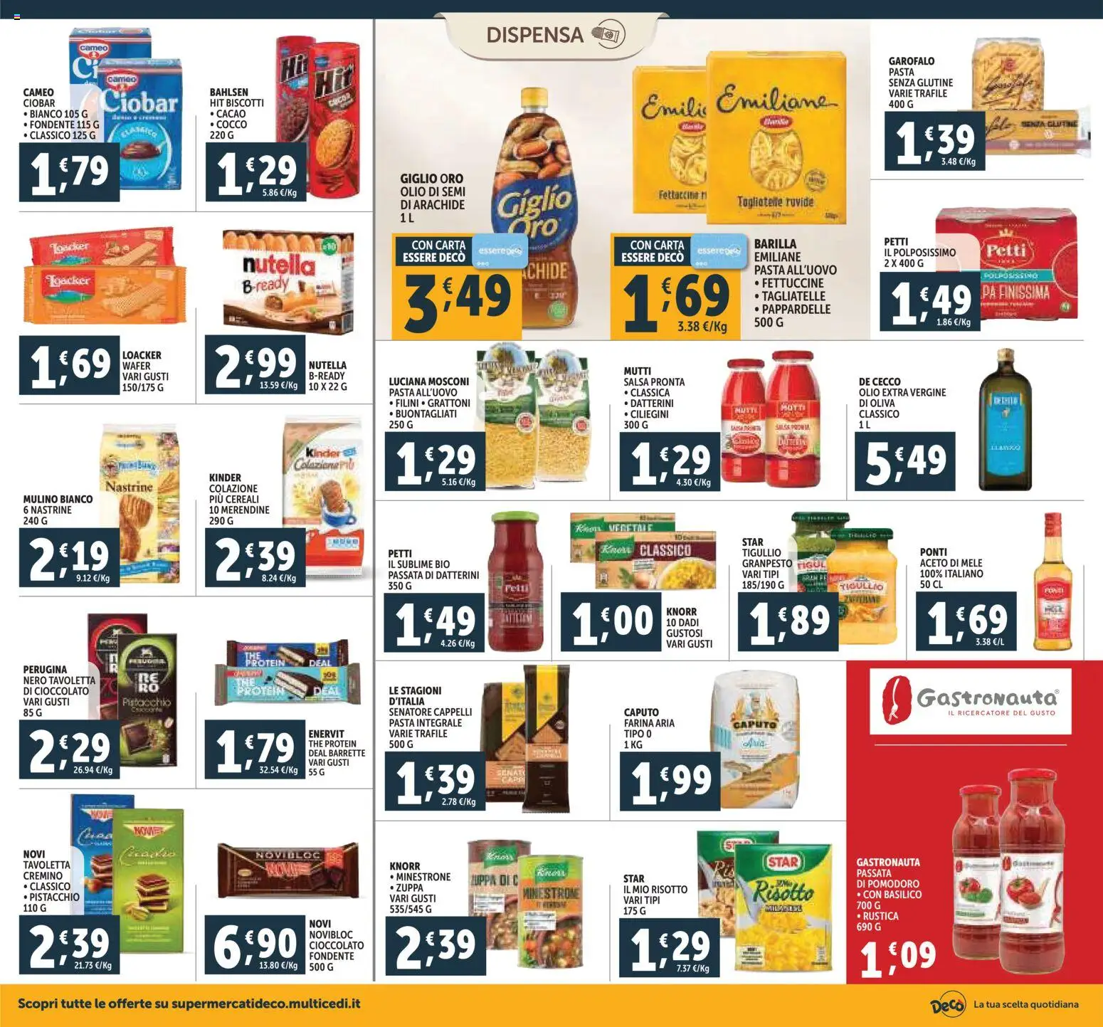 Volantino Decò del 07.11.2025 | Pagina: 14 | Prodotti: Minestrone, Mele, Olio, Mutti