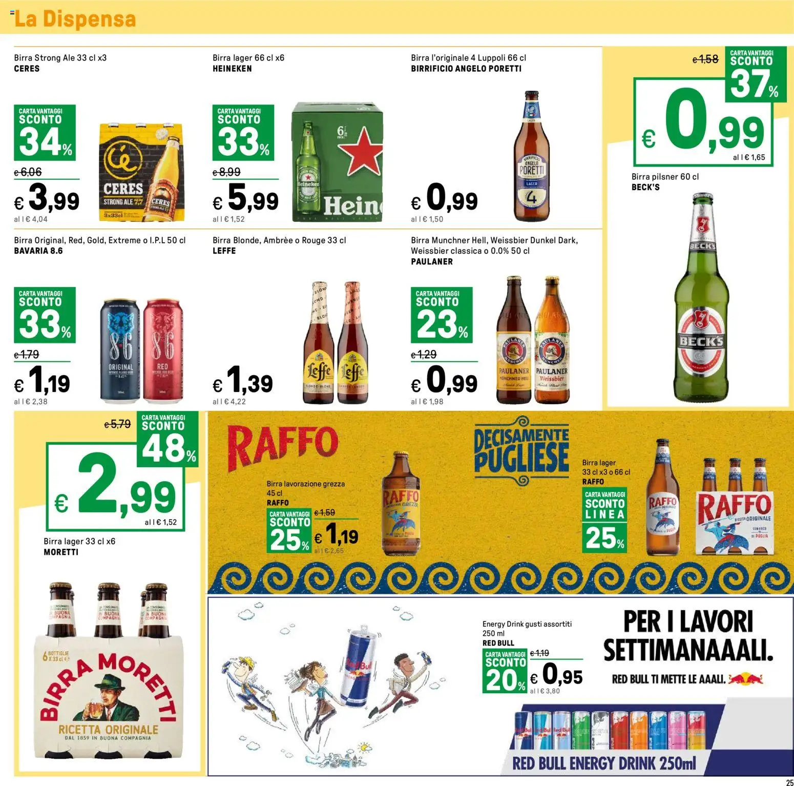 Volantino Iper del 31.12.2025 | Pagina: 25 | Prodotti: Birra, Ceres, Red Bull, Heineken