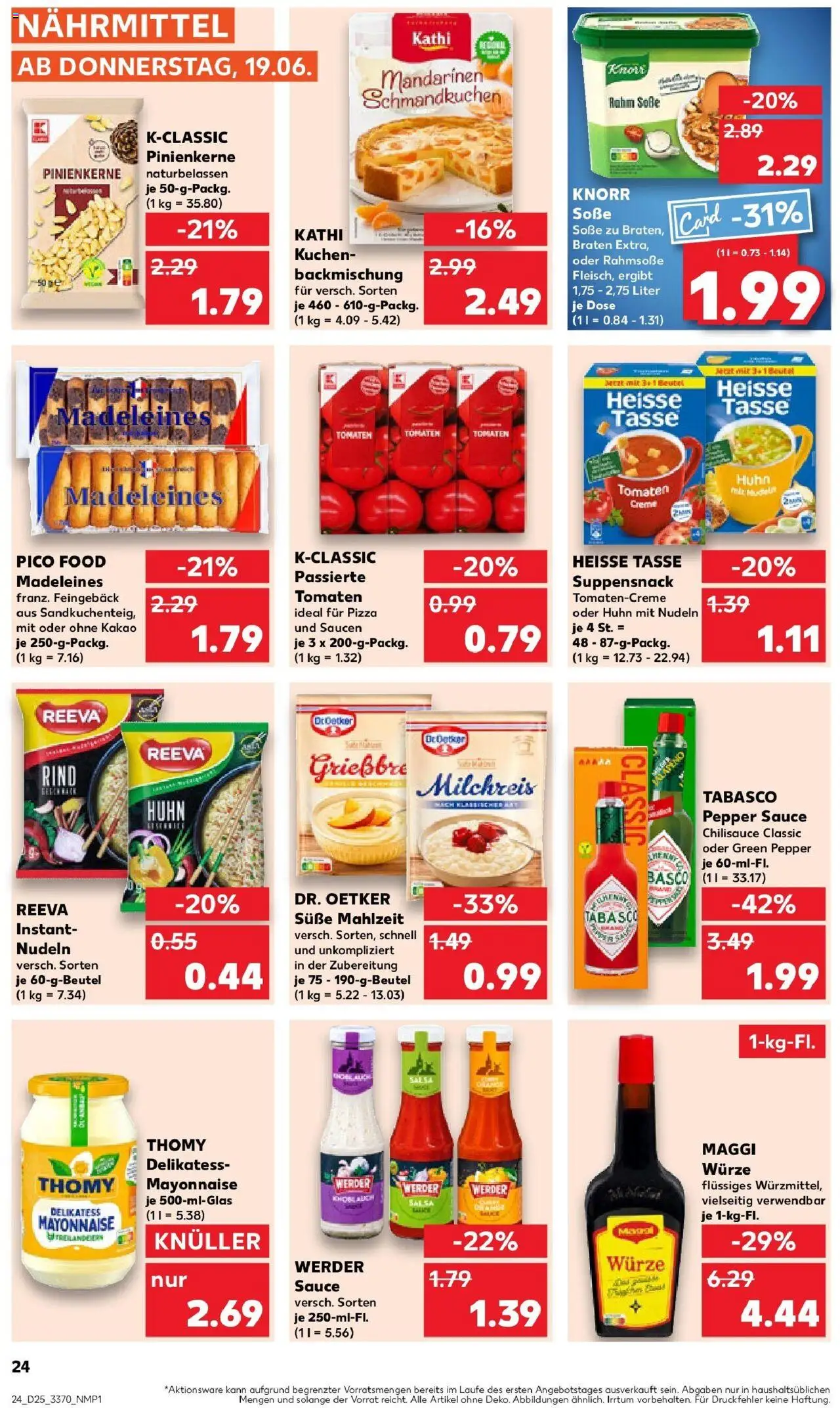 Kaufland prospekt Schwerin	 - gültig ab dem 22.06.2025 | Seite: 37 | Produkte: Knorr, Creme, Mayonnaise, Kuchen