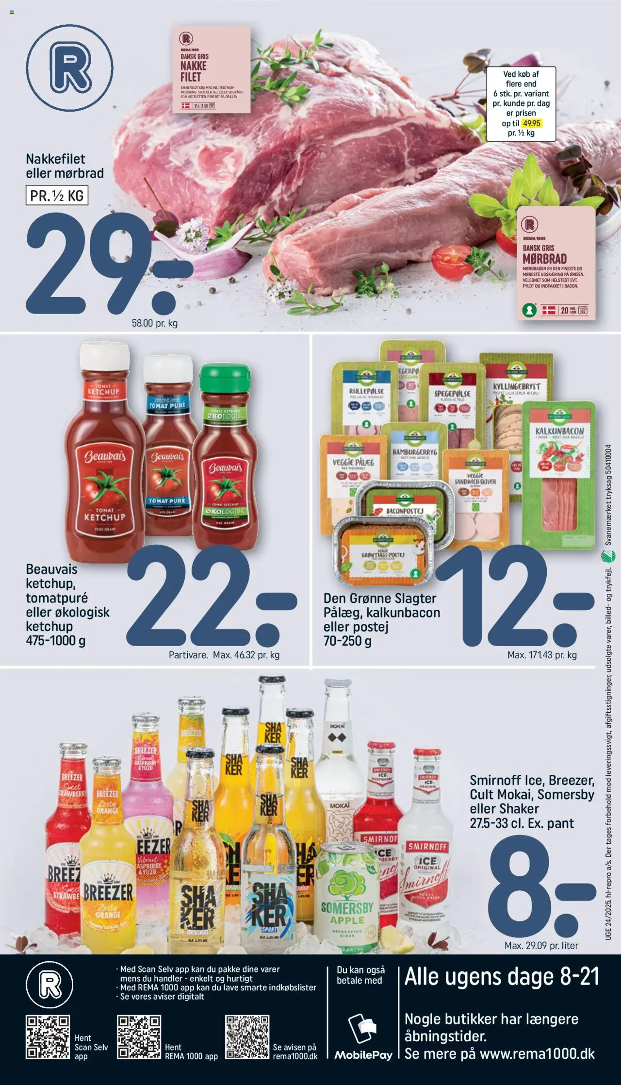 Rema 1000 Tilbudsavis gyldig fra 10.06.2025 | Side: 24 | Produkter: Ketchup, Pålæg, Cider, Søm