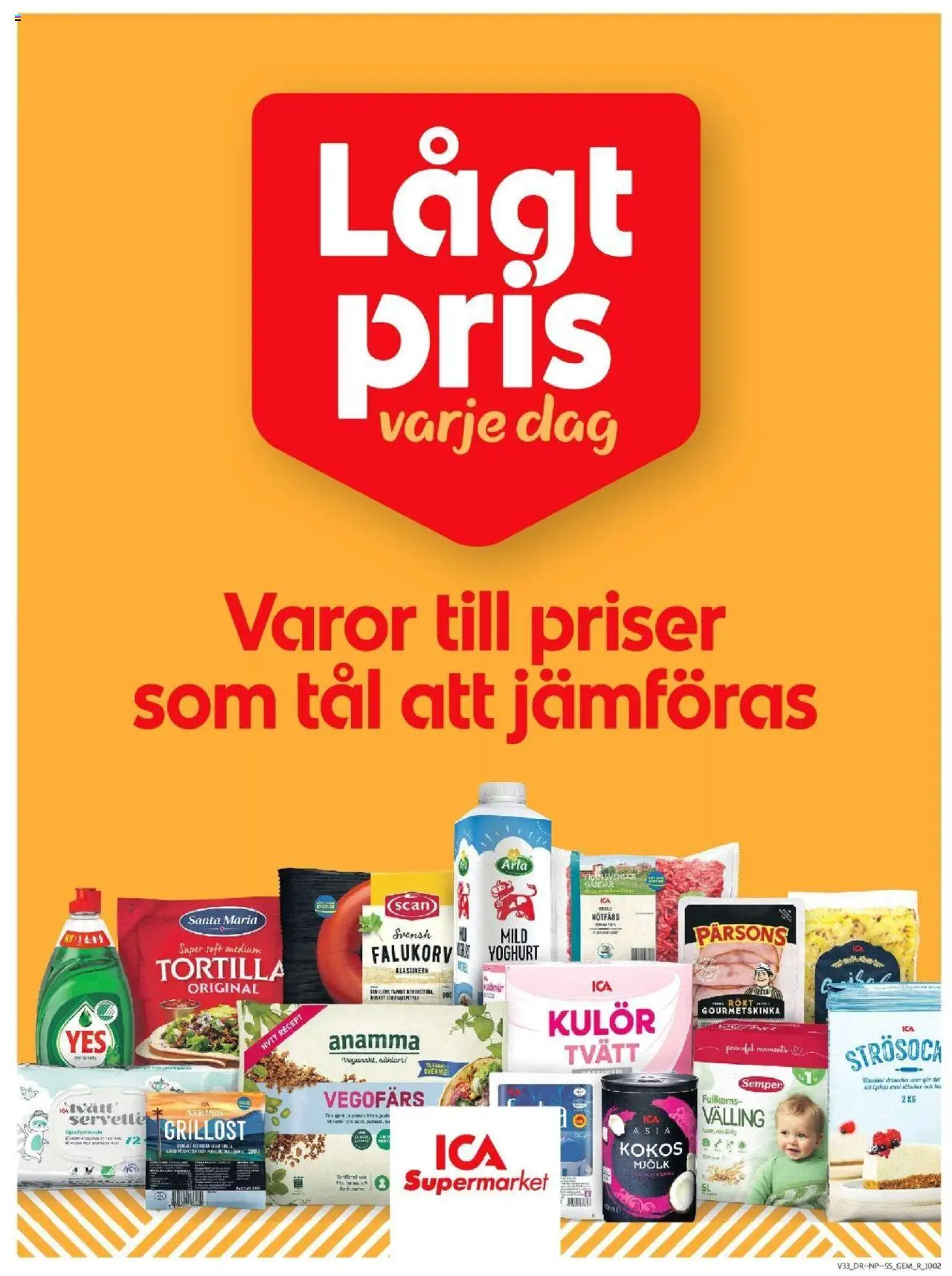 ICA Supermarket reklamblad aktuell från 11.08.2025 | Sida: 7 | Produkter: Falukorv, Vegofärs, Peppar, Yoghurt