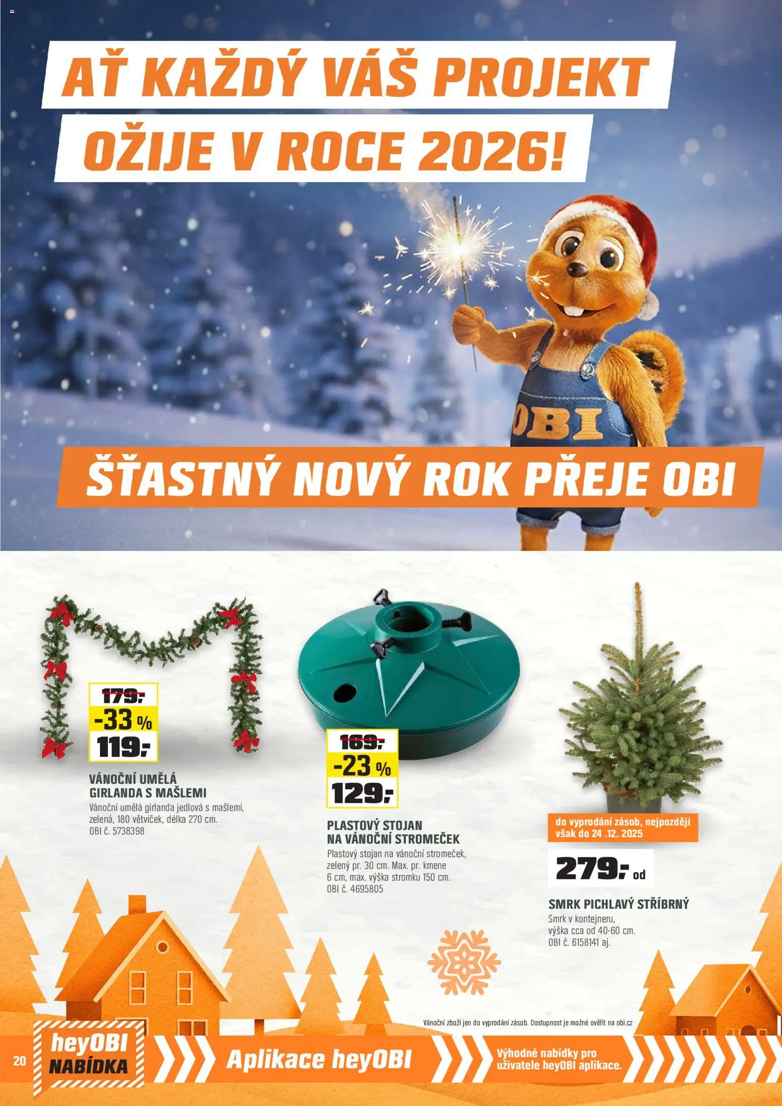 OBI leták - Králův Dvůr, Plzeň,Trmice  od 01.12.2025 | Strana: 20 | Produkty: Girlanda