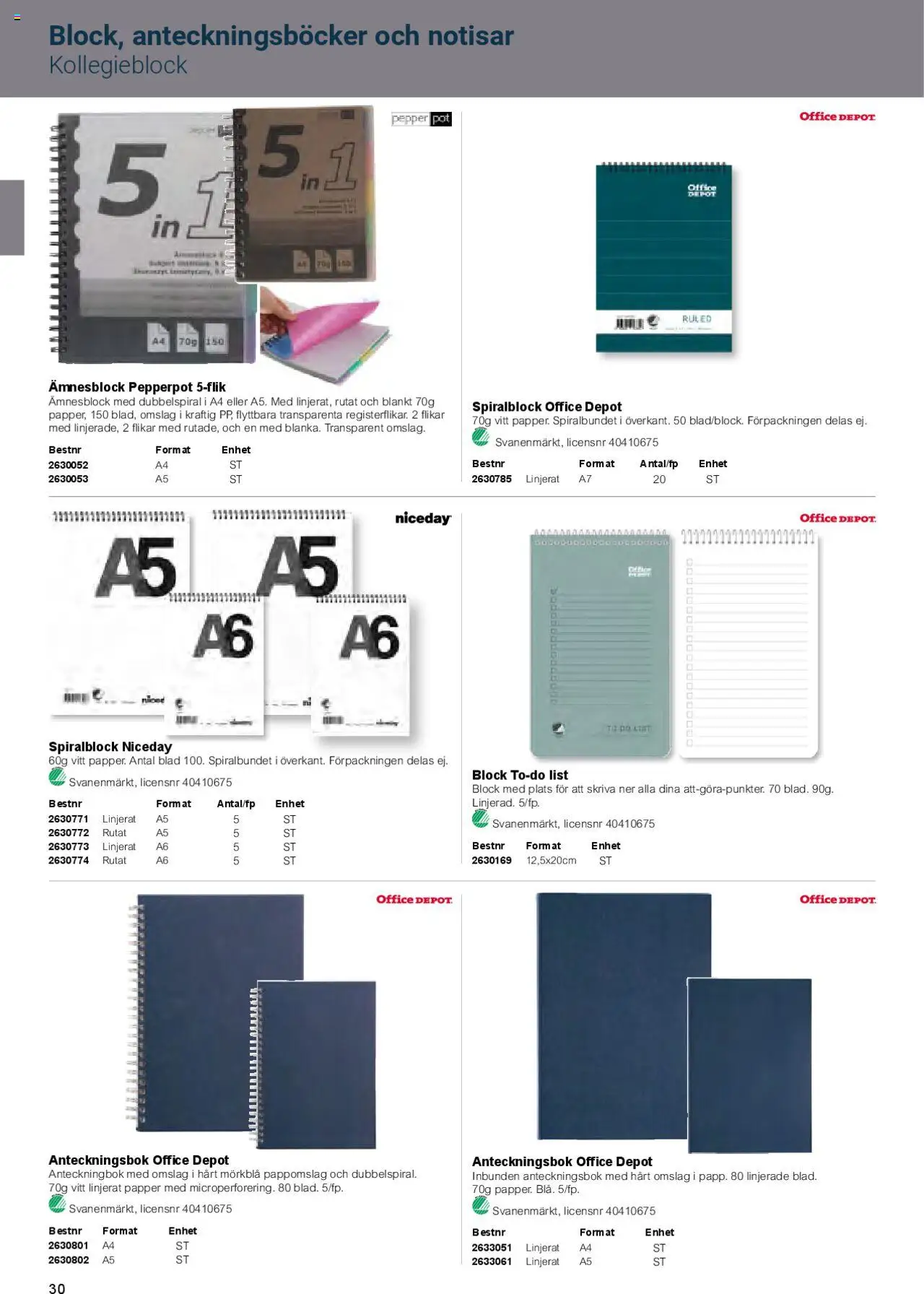 Office Depot reklamblad aktuell från 01.02.2025 | Sida: 32 | Produkter: Papper, Anteckningsbok