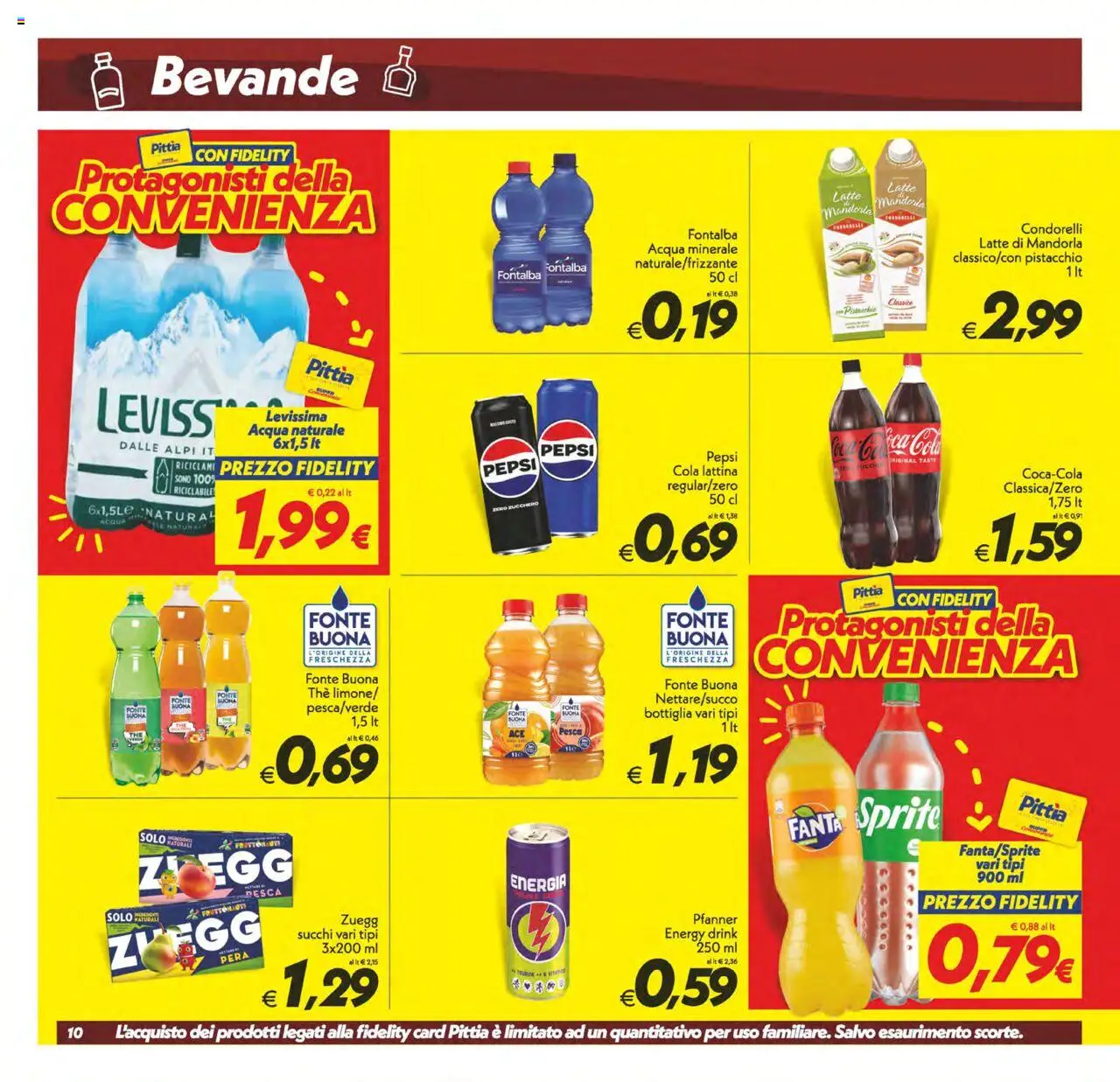 Volantino SuperConveniente del 22.08.2025 | Pagina: 10 | Prodotti: Acqua, Latte, Pesca, Pepsi