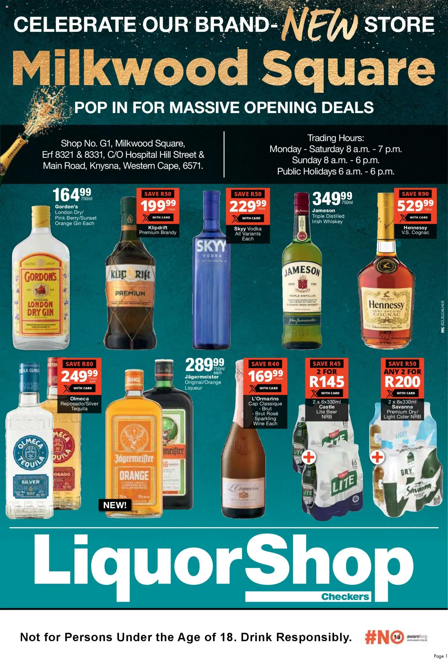New Checkers catalogue – valid from 17.11.2025 | Page: 1 | Products: Brandy, Light, Whiskey, Ensalada de quino
