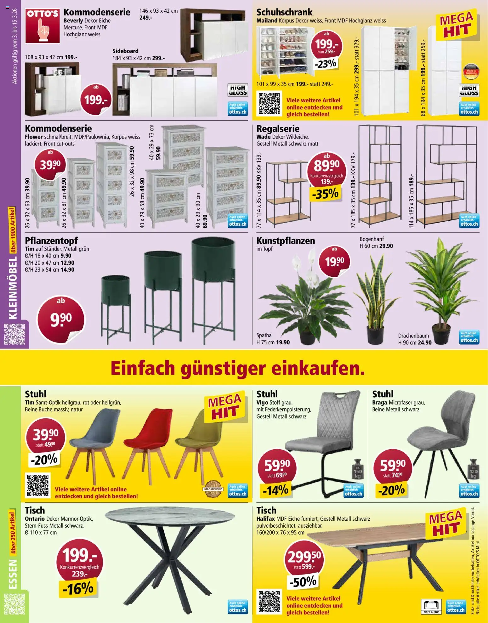 Otto's Aktionen – gültig ab 03.03.2026 | Seite: 12 | Produkte: Tisch, Stuhl, Schuhschrank, Sideboard