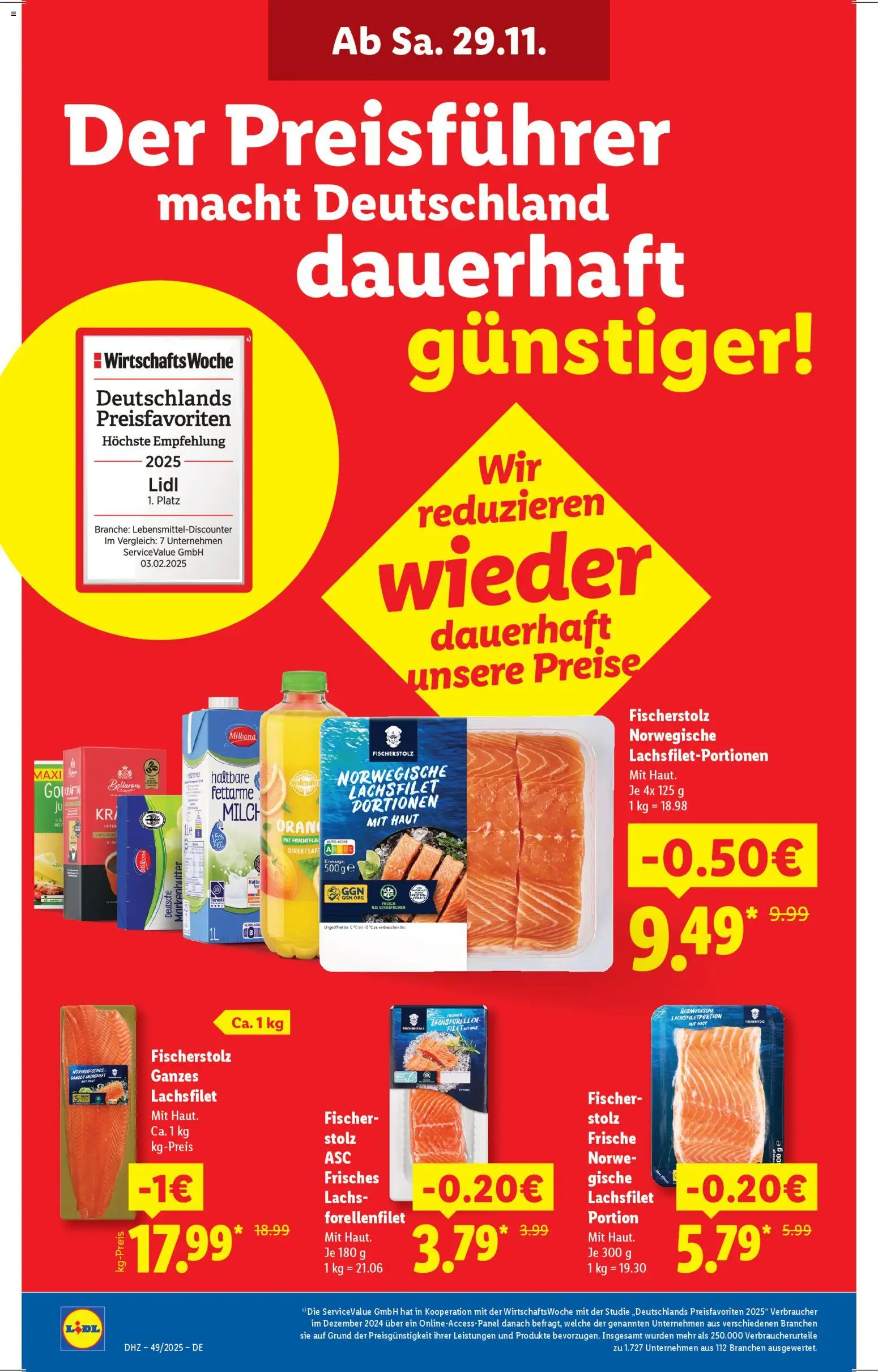 Lidl Prospekt Zossen – gültig ab 01.12.2025 | Seite: 2 | Produkte: Milch, Lachs