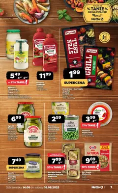 Netto gazetka od 14.08.2025 | Strona: 7 | Produkty: Groszek, Grill, Kukurydza, Majonez