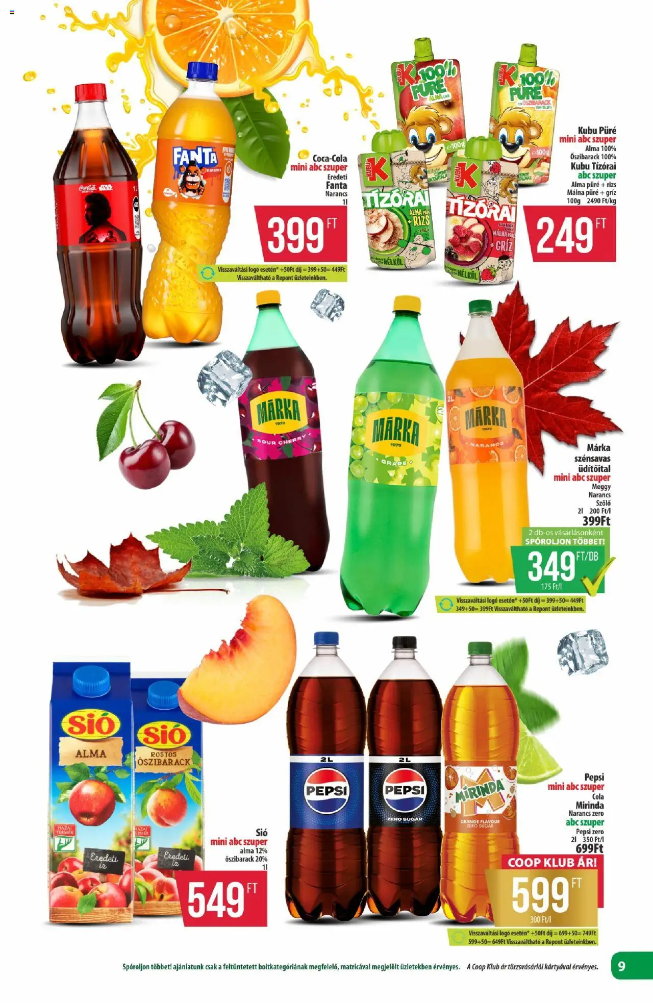 COOP akciós ujság - amely érvényes a következő dátumtól: 16.10.2025 | Oldal: 9 | Termékek: Szőlő, Málna, Alma, Rizs
