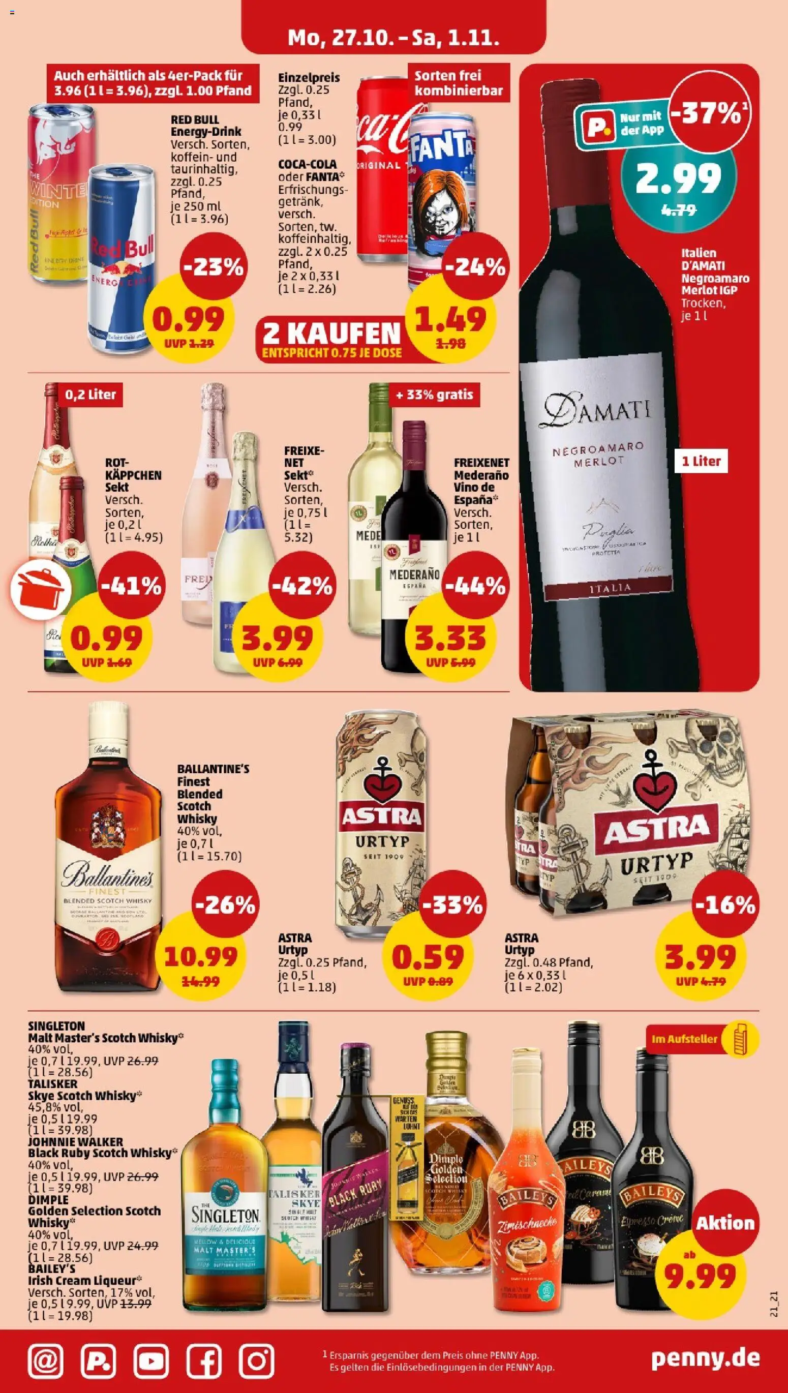 Penny - Hamburg  – gültig ab 27.10.2025 | Seite: 23 | Produkte: Red bull, Energy, Sekt, Creme