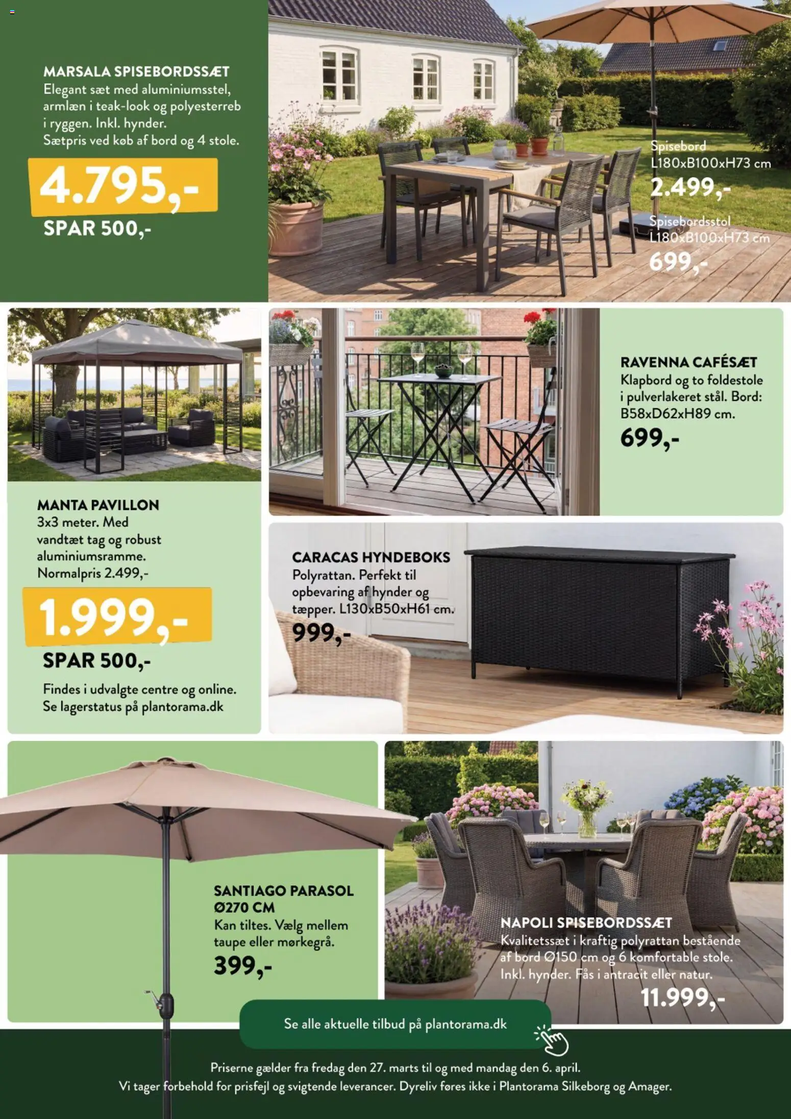 Plantorama tilbudsavis – gyldig fra 27.03.2026 | Side: 14 | Produkter: Bord, Parasol
