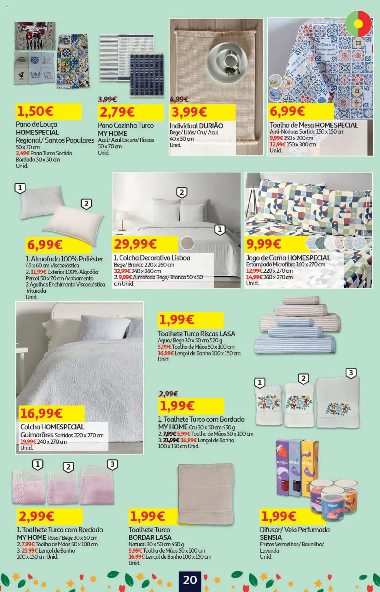 Auchan - Regresso às Aulas │ válido de 06.08.2025 | Página: 20 | Produtos: Cama, Almofada, Colcha, Toalha de mesa