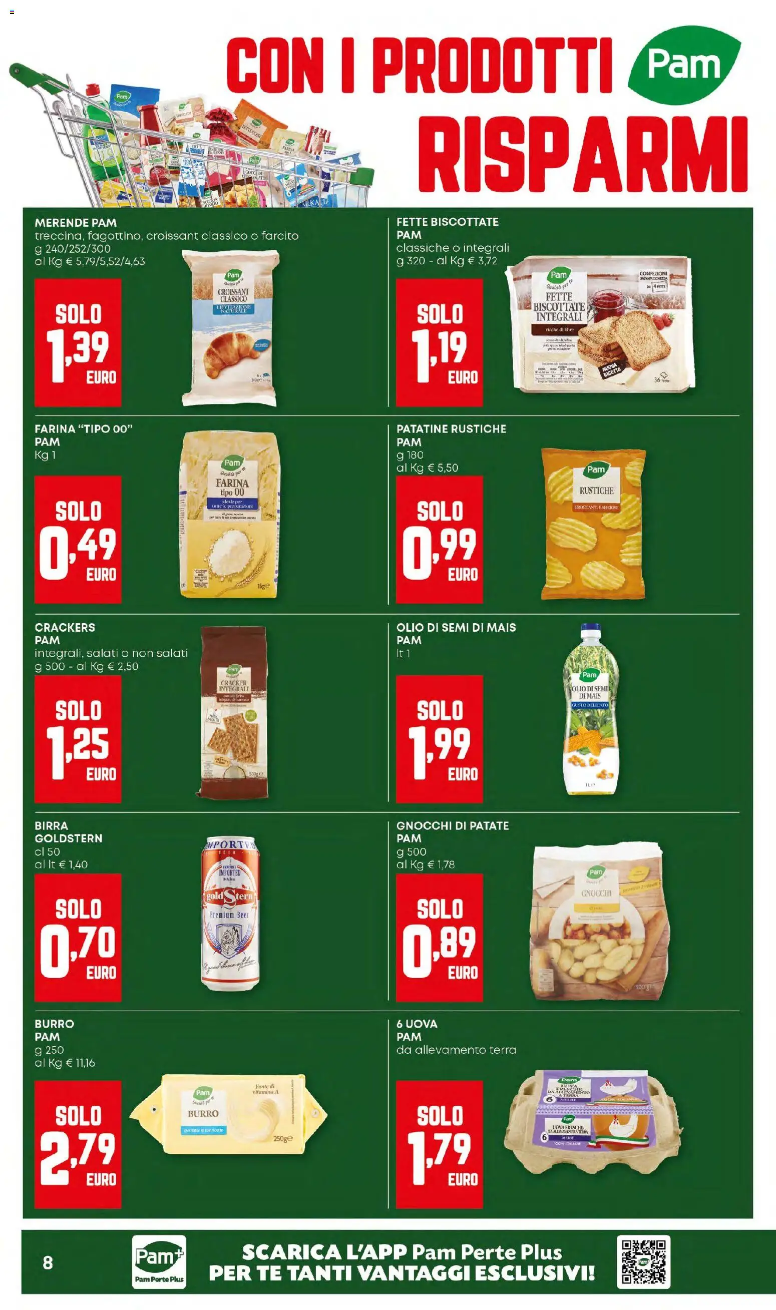 Volantino PAM del 02.01.2026 | Pagina: 8 | Prodotti: Uova, Patatine, Gnocchi, Fette biscottate