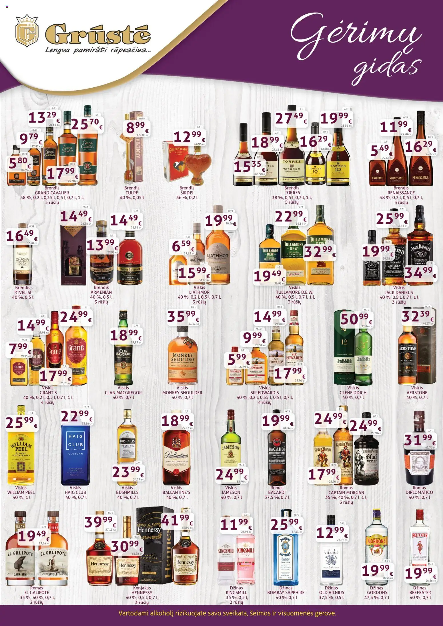 GRUSTE akcijos nuo 21.03.2026 | Puslapis: 3 | Prekių: Viskis, Džinas