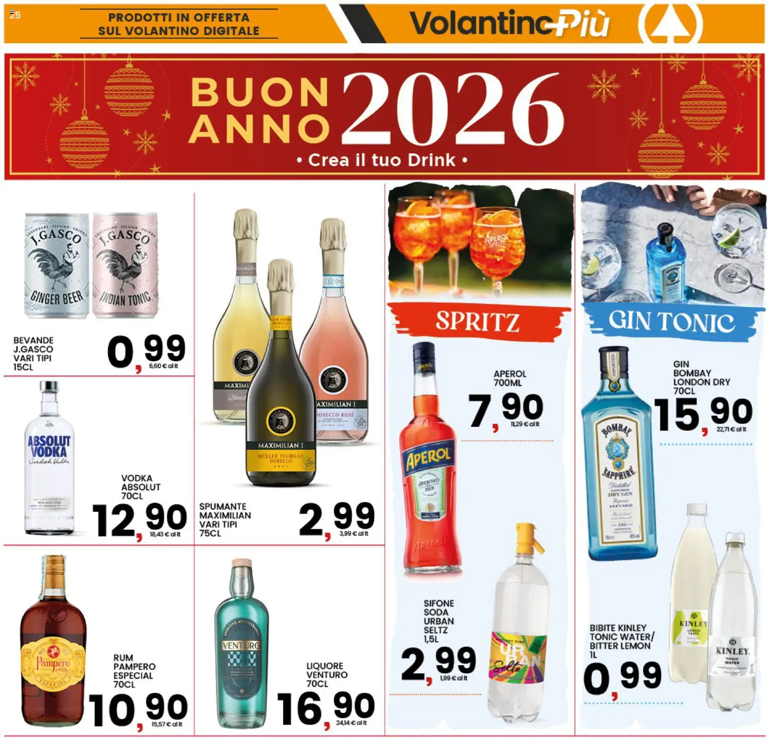 Volantino Interspar del 26.12.2025 | Pagina: 27 | Prodotti: Spumante, Bibite, Aperol, Aperitivo