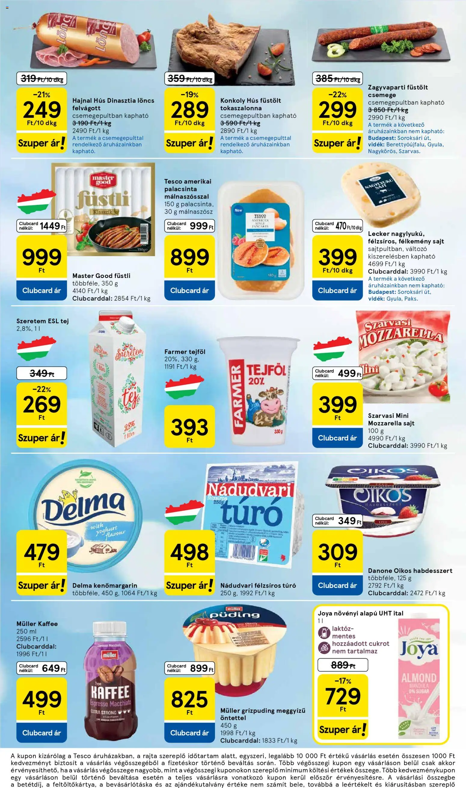 Tesco akciós ujság - amely érvényes a következő dátumtól: 07.04.2026 | Oldal: 4 | Termékek: Puding, Tokaszalonna, Tej, Tejföl