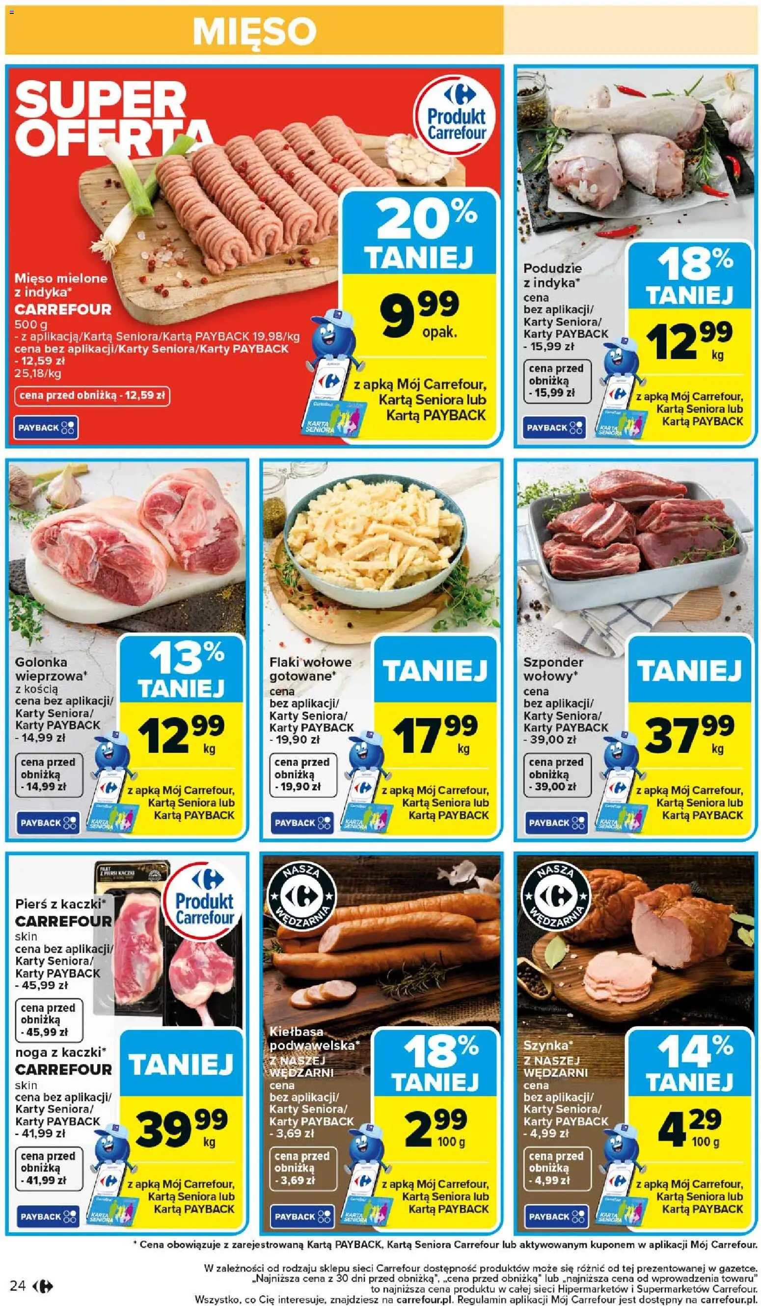 Carrefour Gazetka od 26.01.2026 | Strona: 26 | Produkty: Karta, Mięso mielone, Flaki, Flaki wołowe