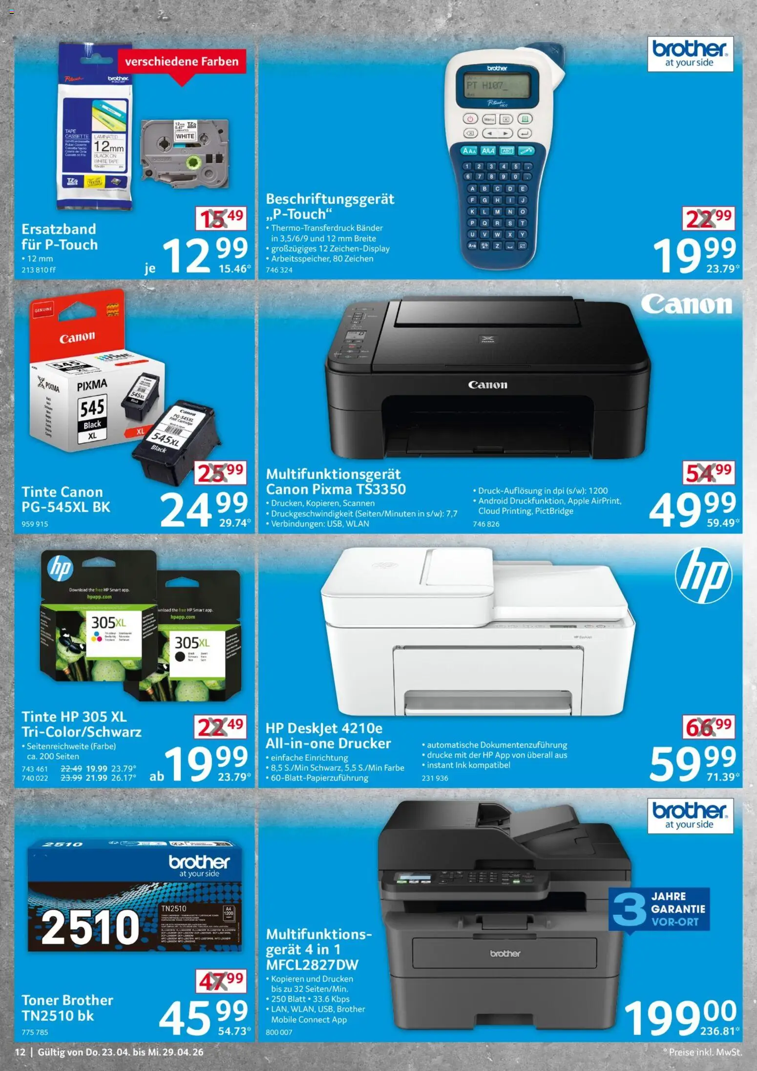 Selgros Non Food – gültig ab 23.04.2026 | Seite: 12 | Produkte: HP, Toner, Apple, Drucker