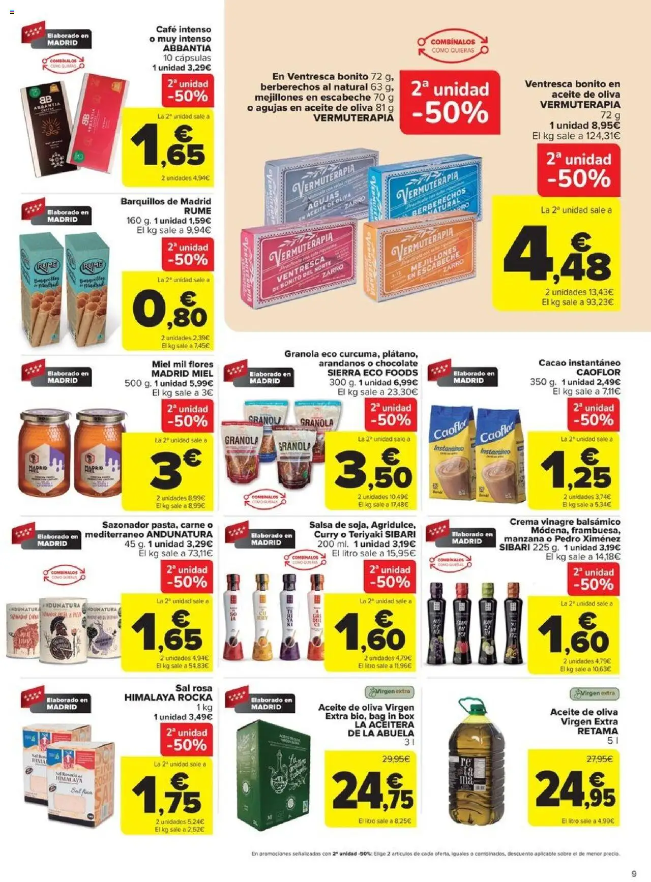 Carrefour folleto │ válido desde el 08.08.2025 | Página: 9 | Productos: Aceite, Café, Sazonador, Φρυγανιές σικάλεως
