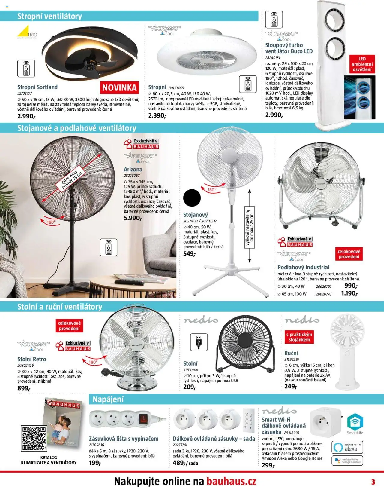 Bauhaus leták od 27.06.2025 | Strana: 3 | Produkty: Ventilátor, Zásuvka, Baterie, LED