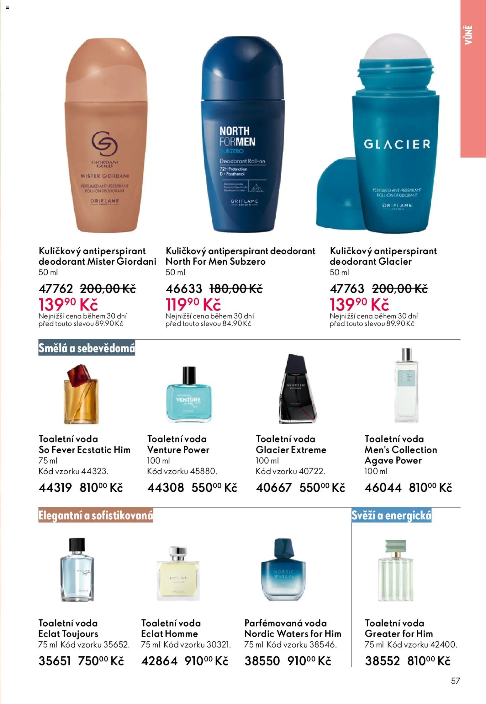 Oriflame katalog č. 04/2026 od 04.03.2026 | Strana: 57 | Produkty: Deodorant, Antiperspirant, Voda, Toaletní voda