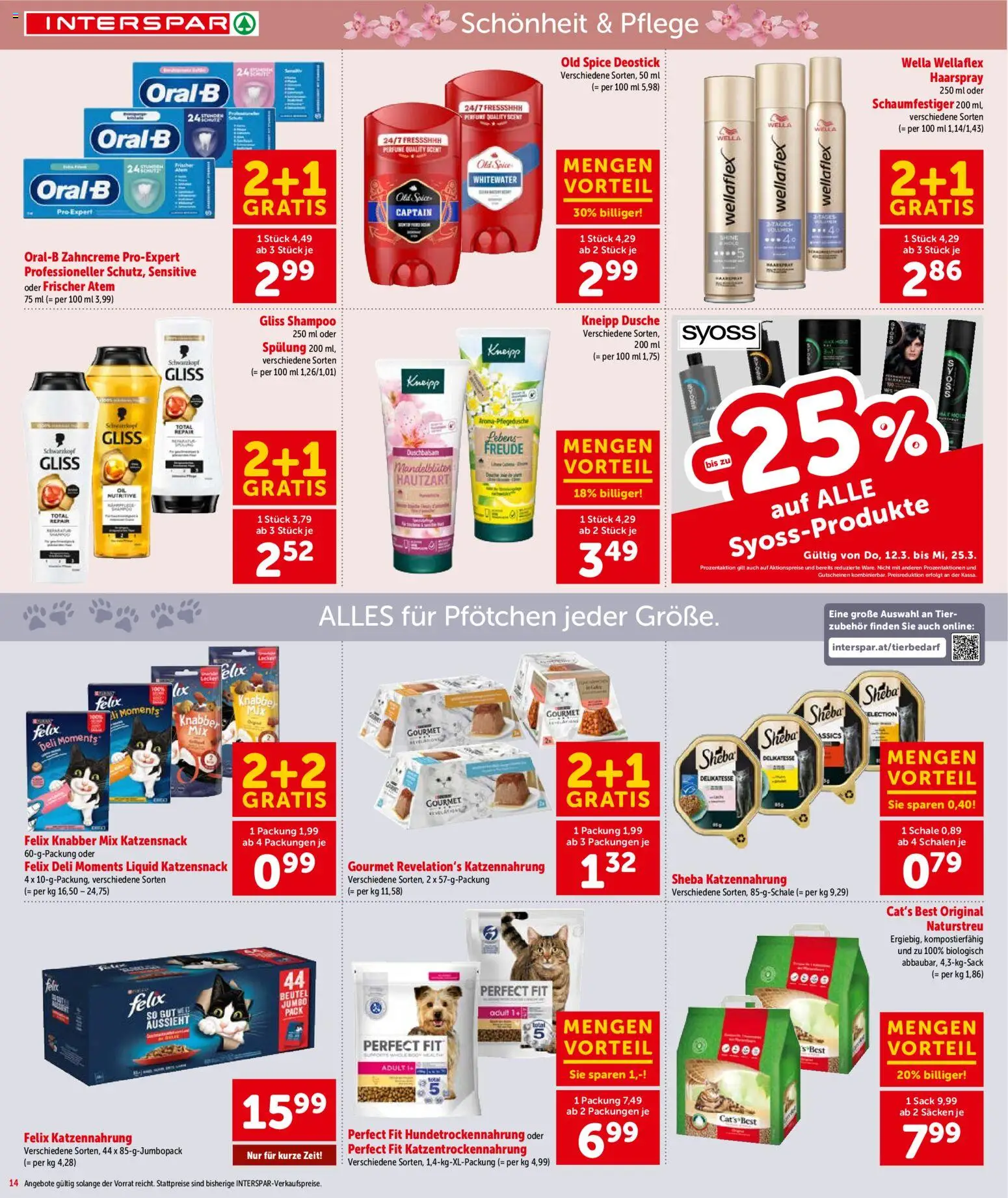 Interspar Flugblatt - Steiermark gültig ab 12.03.2026 | Seite: 14 | Produkte: Dusche, Shampoo, Spülung, Haarspray