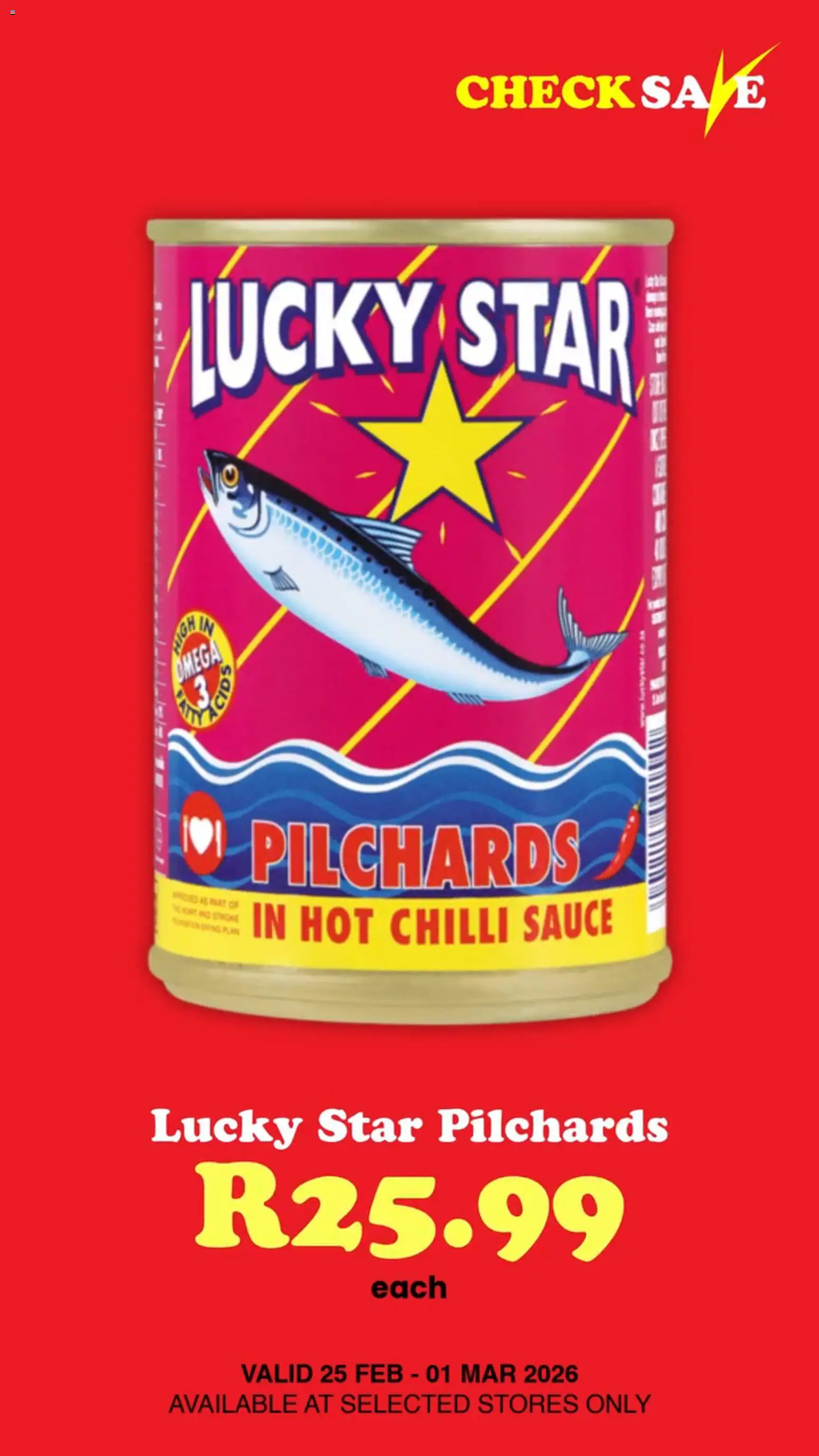 New Check Save catalogue – valid from 26.02.2026 | Page: 3 | Products: Pilchards, Sauce, Chilli