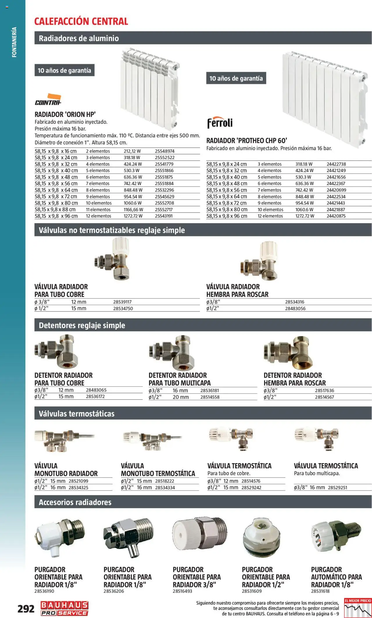 Bauhaus - ProService  │ válido desde el 24.02.2025 | Página: 292 | Productos: Té, Teléfono, Radiador