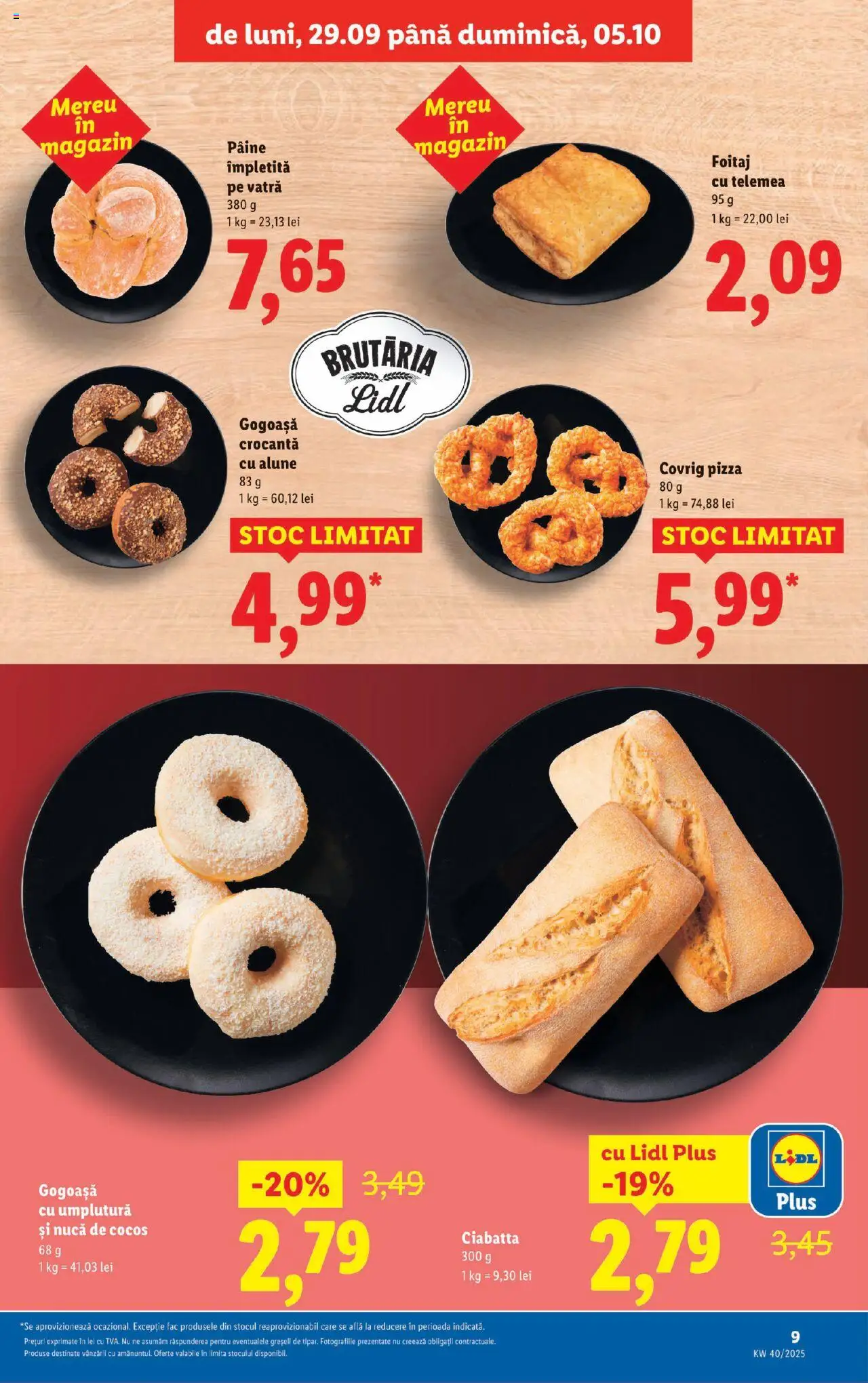 Noul catalog Lidl – valabil de la 29.09.2025 | Pagină: 9 | Produse: Divan, Alune, Pâine, Pizza