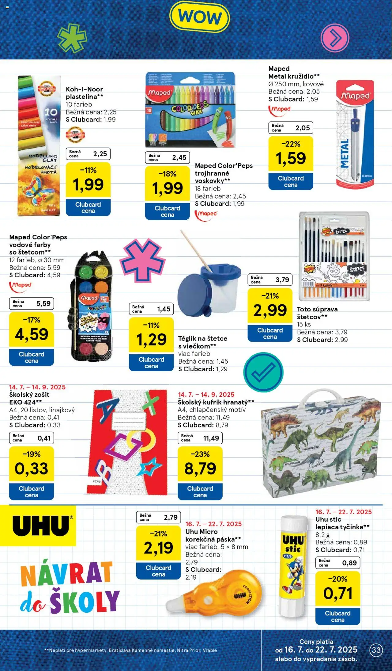 Tesco Hypermarket - leták │ platný od 16.07.2025 | Strana: 33 | Produkty: Zošit, Notebook