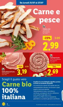 Volantino Lidl del 20.07.2025 | Pagina: 4 | Prodotti: Pollo, Pesce, Sale, Suino