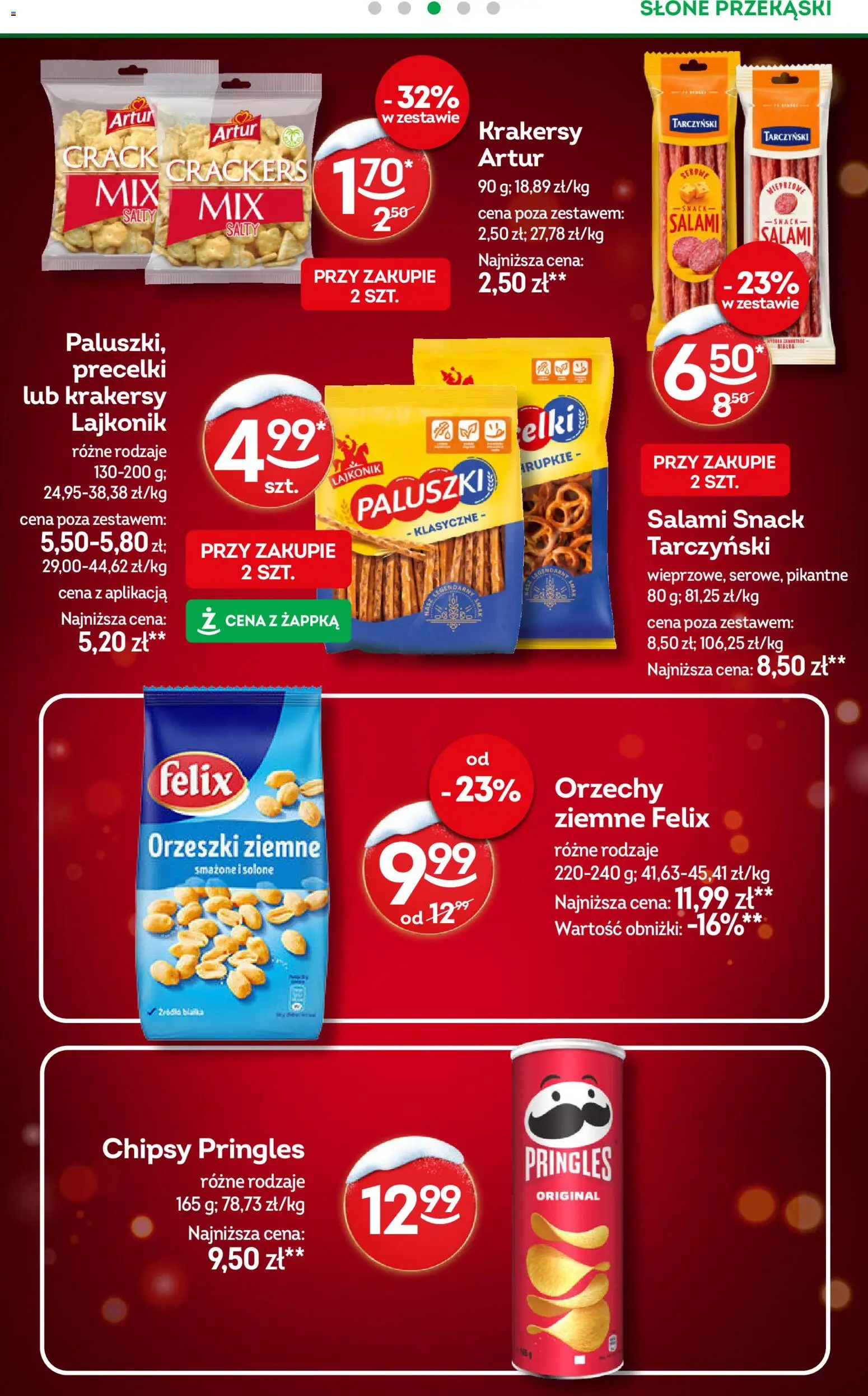 Żabka Gazetka od 17.12.2025 | Strona: 26 | Produkty: Orzeszki ziemne, Salami, Pringles, Orzechy