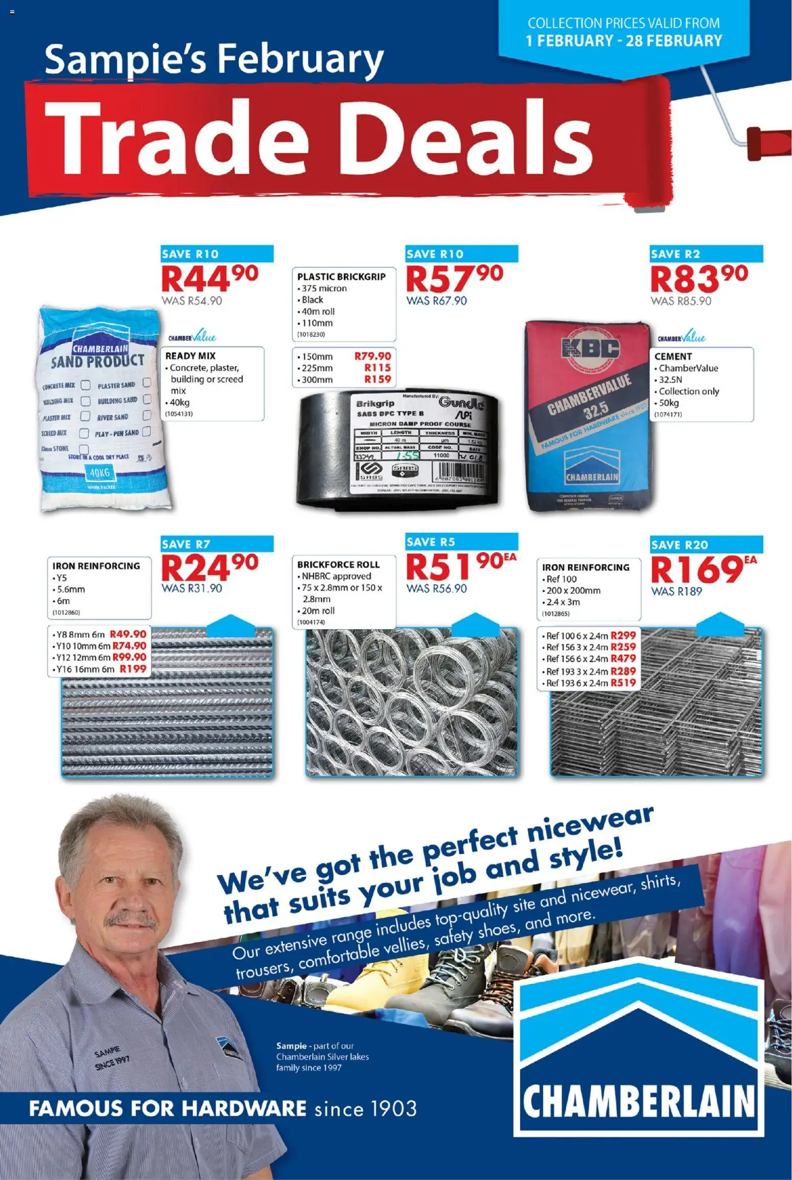 New Chamberlain catalogue – valid from 01.02.2026 | Page: 1 | Products: Iron, Pen, Plaster, Cement