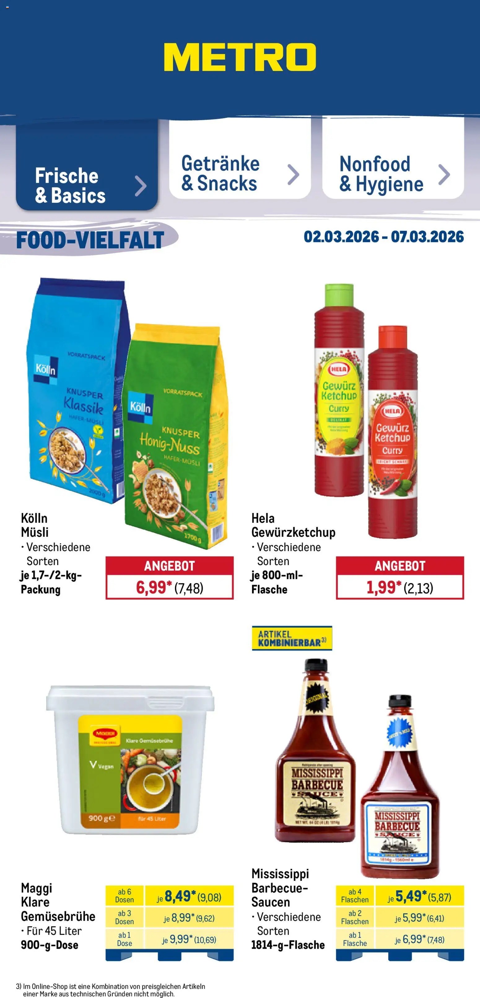 Metro Prospekt 	 – gültig ab 02.03.2026 | Seite: 20 | Produkte: Musli, Kolln, Maggi, Ketchup