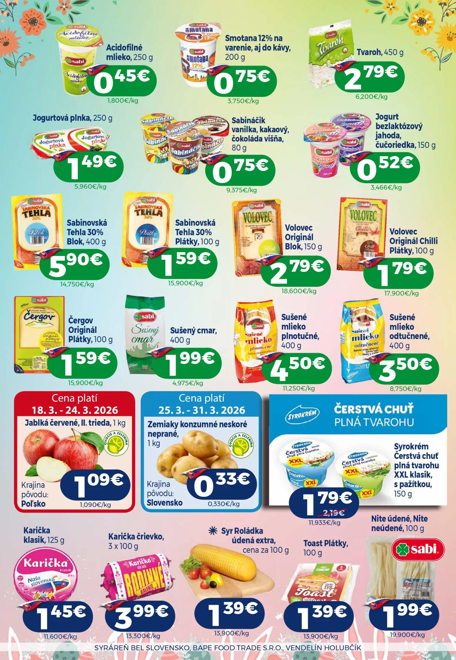 Nové Milk Agro akcie – leták je platný od 18.03.2026 | Strana: 4 | Produkty: Mlieko, Syr, Jogurt, Sušené mlieko