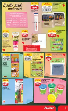 Auchan akciós ujság - amely érvényes a következő dátumtól: 24.07.2025 | Oldal: 9 | Termékek: Festővászon, Akrilfesték