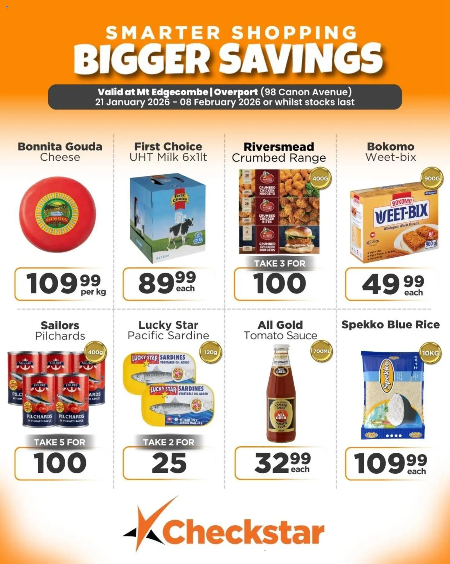 New Check Star catalogue – valid from 21.01.2026 | Page: 6 | Products: Pilchards, Biscuits, Rice, Tomato sauce
