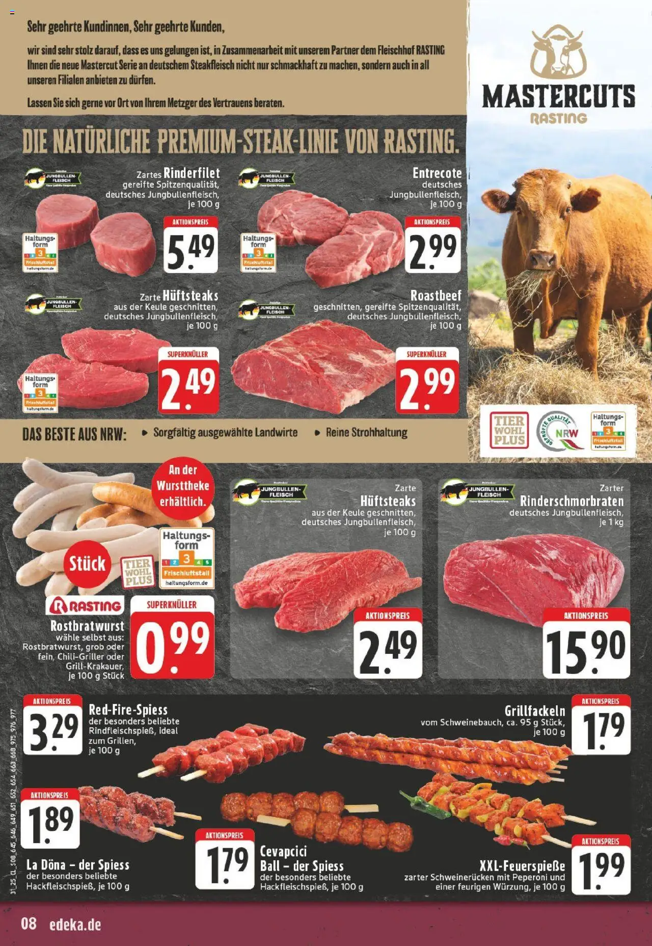 Edeka prospekt Mülheim An Der Ruhr	 - gültig ab dem 27.07.2025 | Seite: 8 | Produkte: Rinderfilet, Cevapcici, Schweinerucken, Steak
