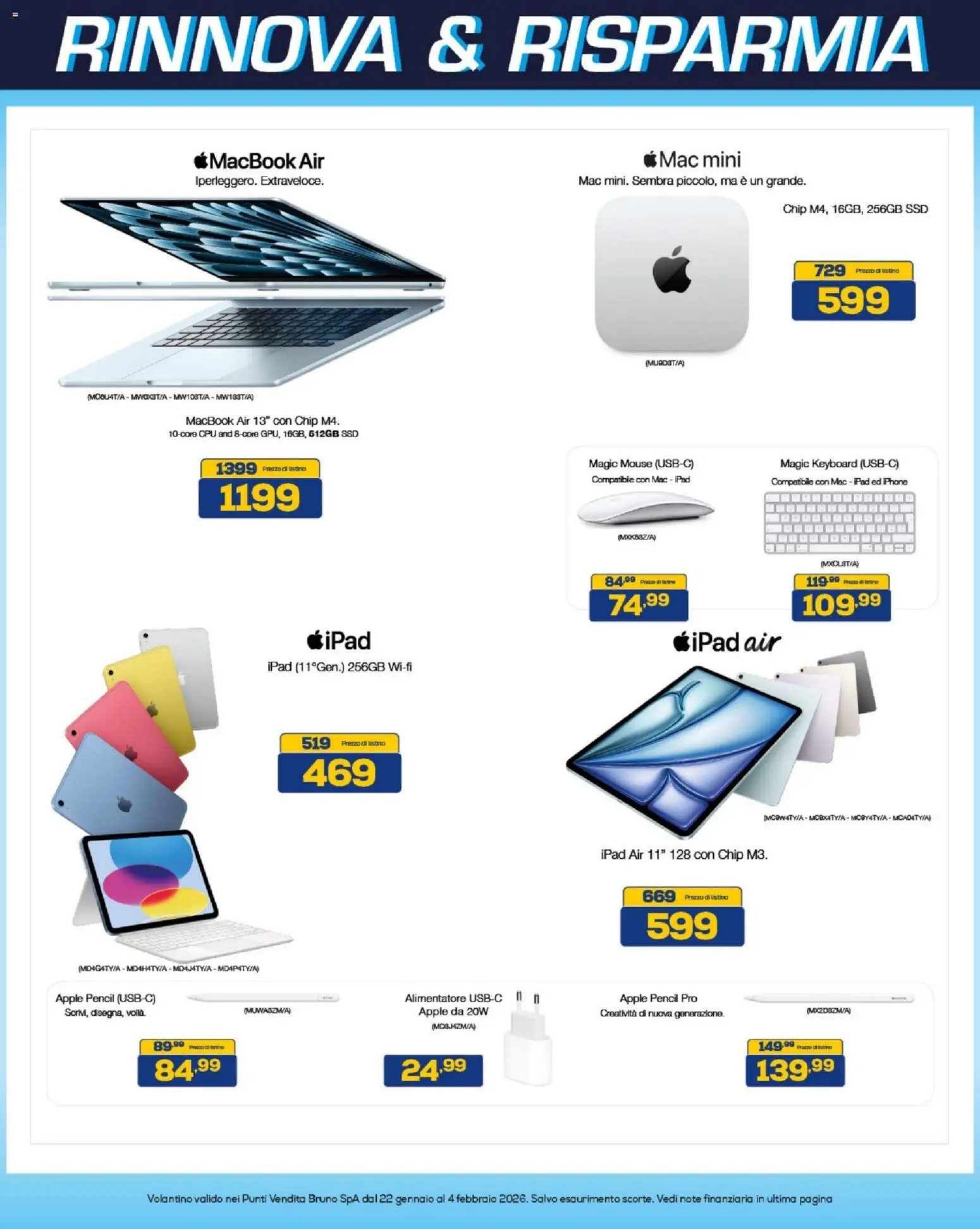 Volantino BRUNO del 22.01.2026 | Pagina: 8 | Prodotti: Macbook air, Iphone, Mouse, Macbook
