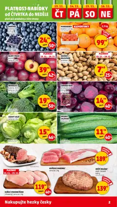 Náhled letáku Penny Market leták - Čtvrtečník od 13.11.2025 | Strana: 2 | Produkty: Mandarinky, Borůvky, Ledový salát, Okurka