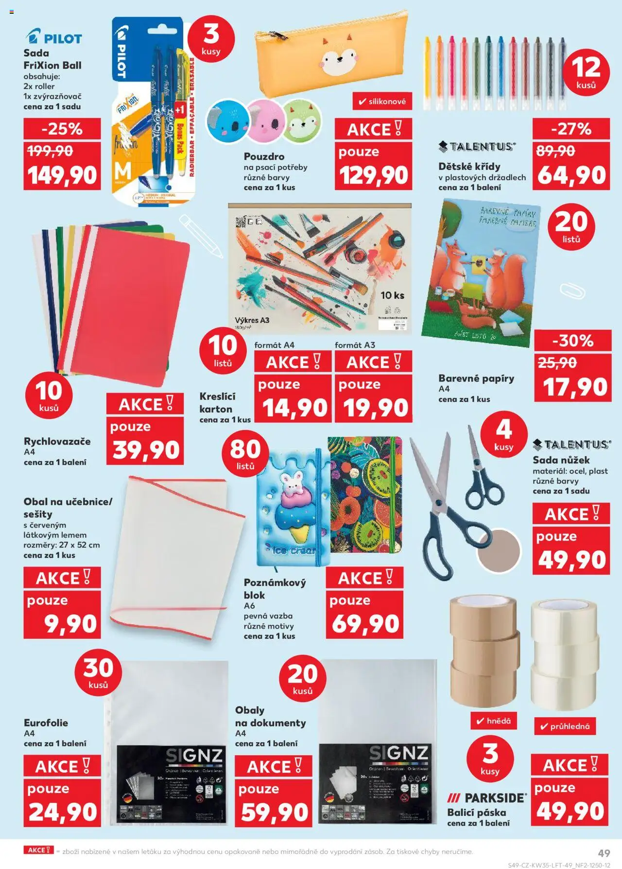 Kaufland leták - Chomutov od 27.08.2025 | Strana: 49 | Produkty: Pouzdro, Talentus, Barvy, File