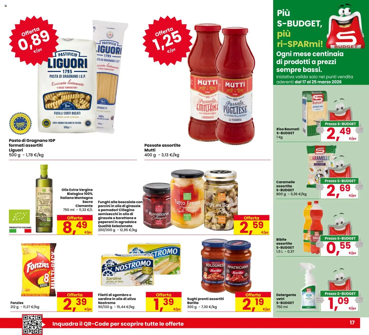 Volantino Despar del 17.03.2026 | Pagina: 17 | Prodotti: Riso Basmati, Peperoni, Mutti, Olio di girasole