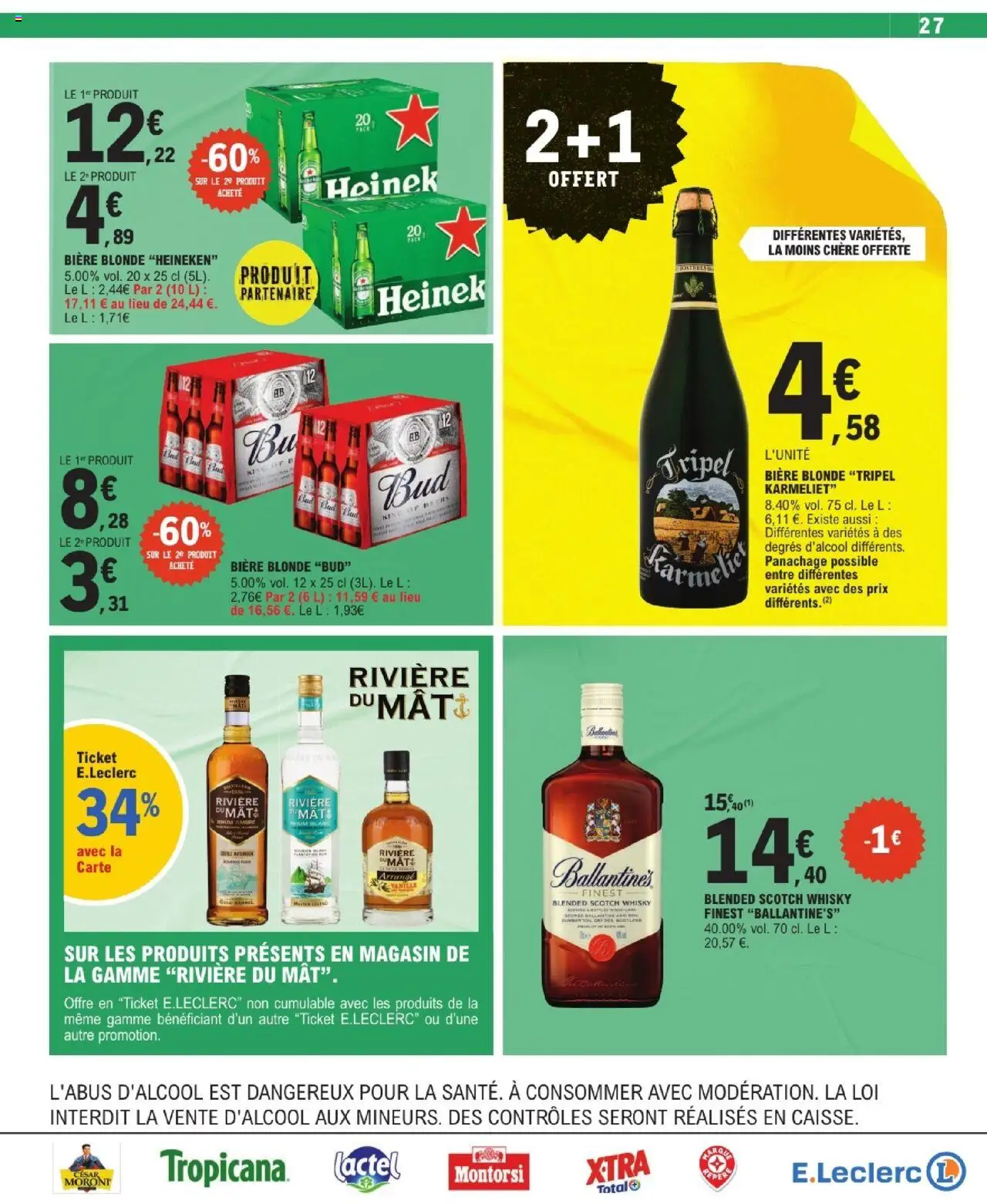  | Page: 27 | Produits: Bière blonde, Rhum, Bière blonde Bud, Heineken