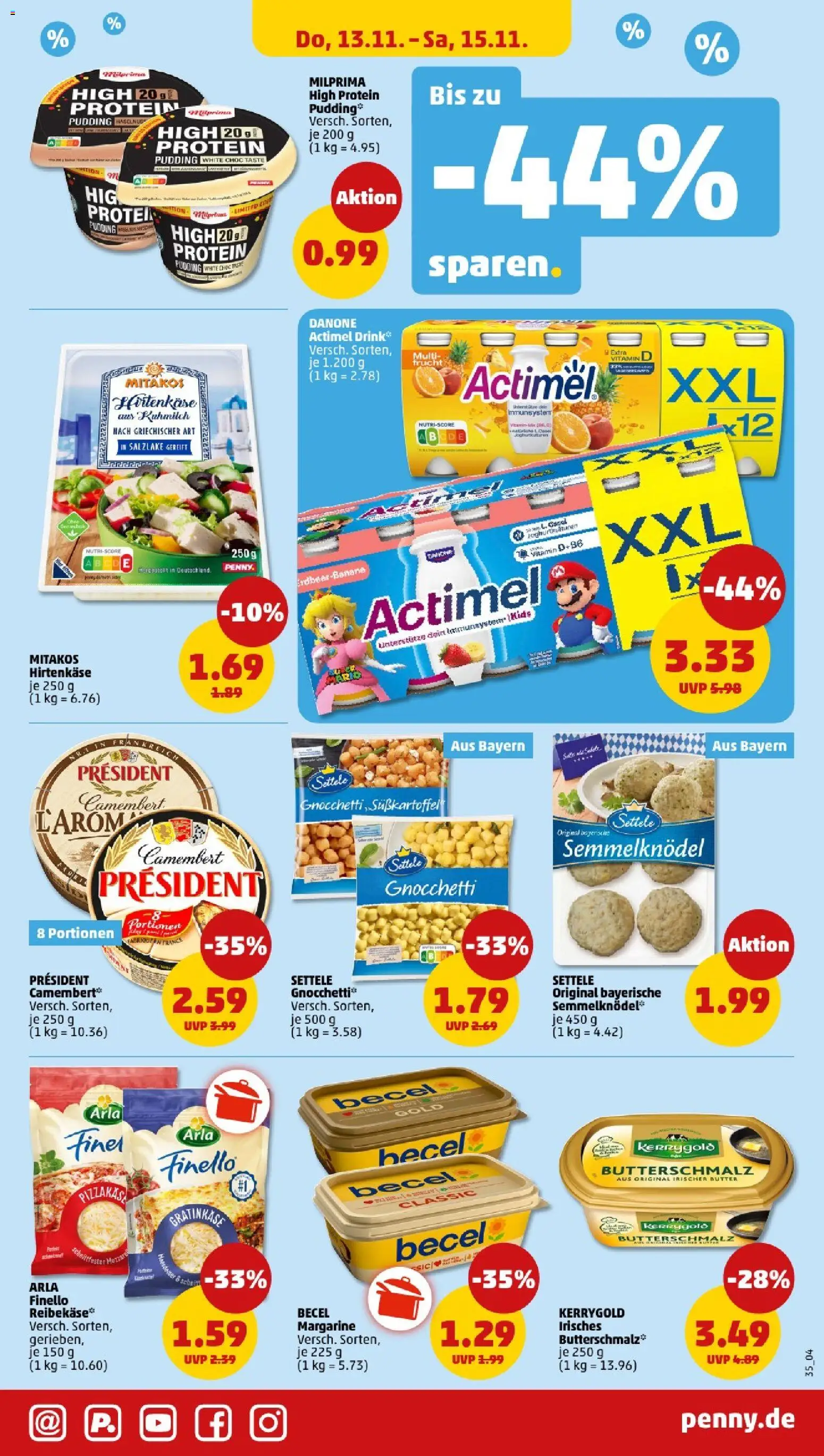 Penny - Bayern – gültig ab 10.11.2025 | Seite: 35 | Produkte: Actimel, Butter, Becel, Pudding