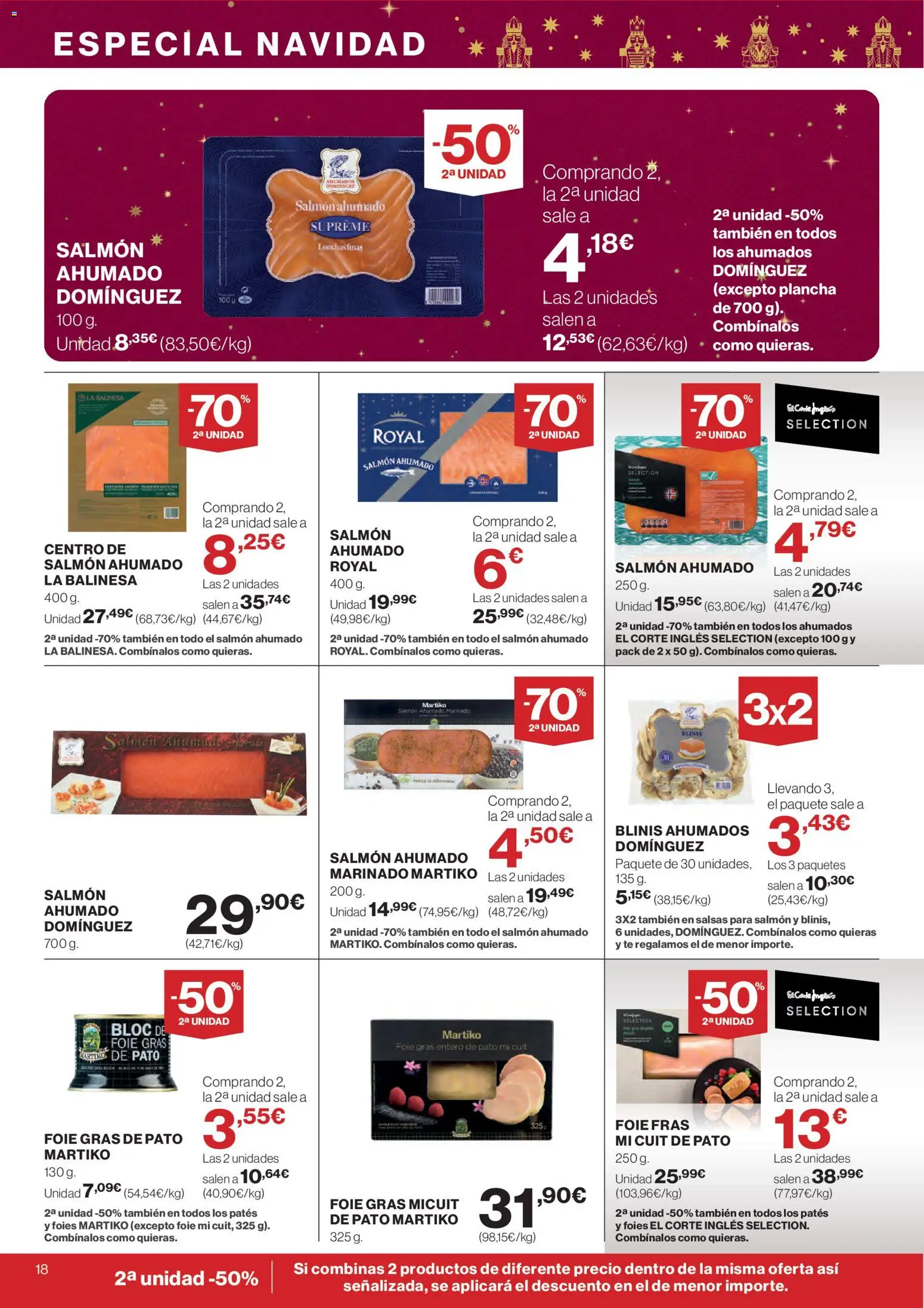 El Corte Inglés ofertas │ válido desde el 18.12.2025 | Página: 18 | Productos: Té, Salmón ahumado, Plancha